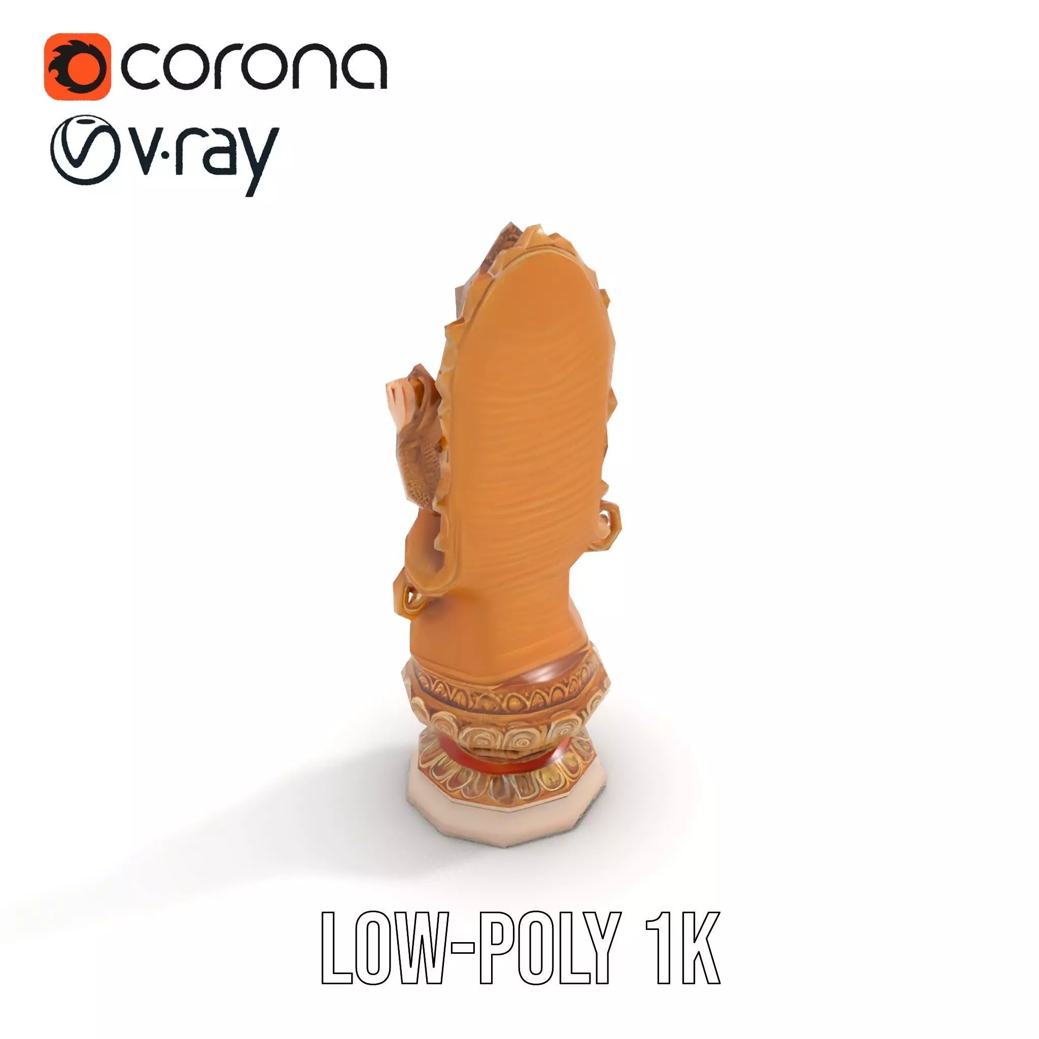 Golden Deity Statue model pack Low-poly 3D model_14