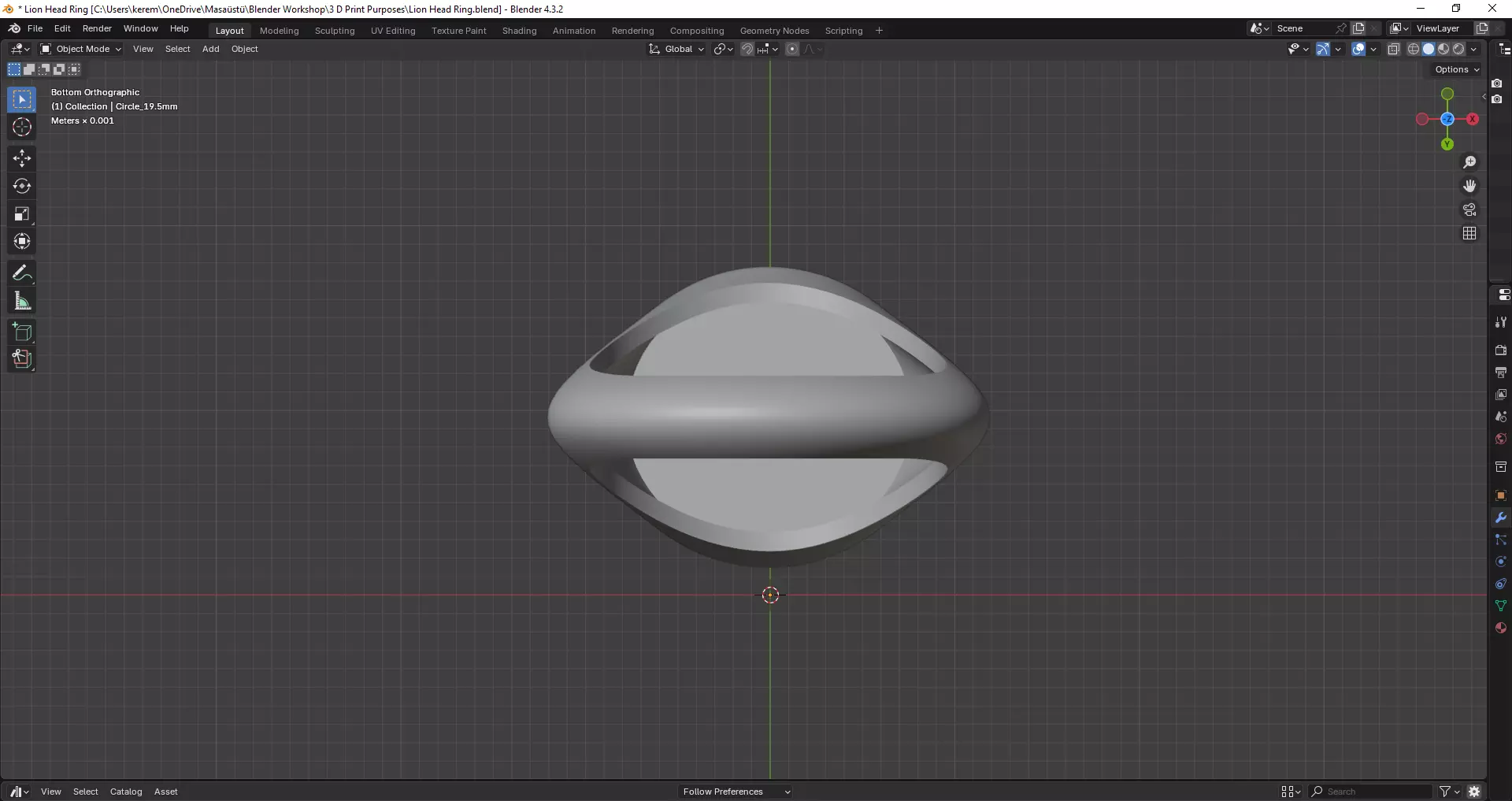 Lion Head Ring - 3D print ready 3D print model_6