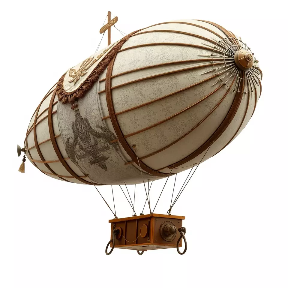 Vintage Steampunk Airship model pack Low-poly 3D model_2