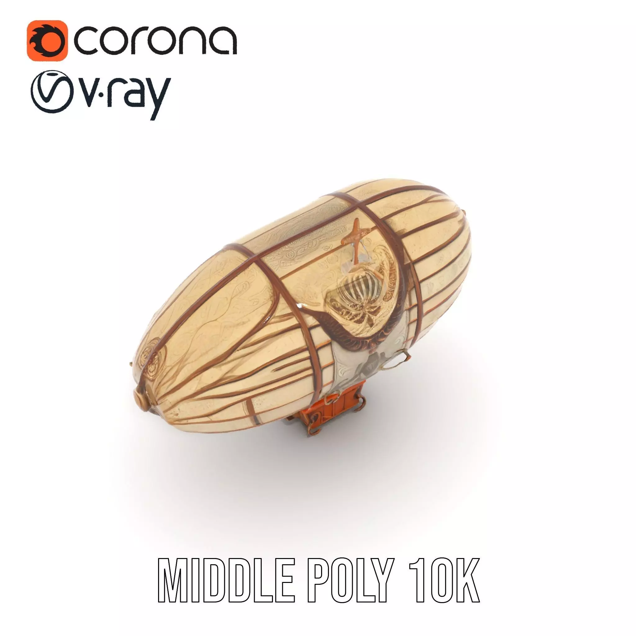 Vintage Steampunk Airship model pack Low-poly 3D model_18