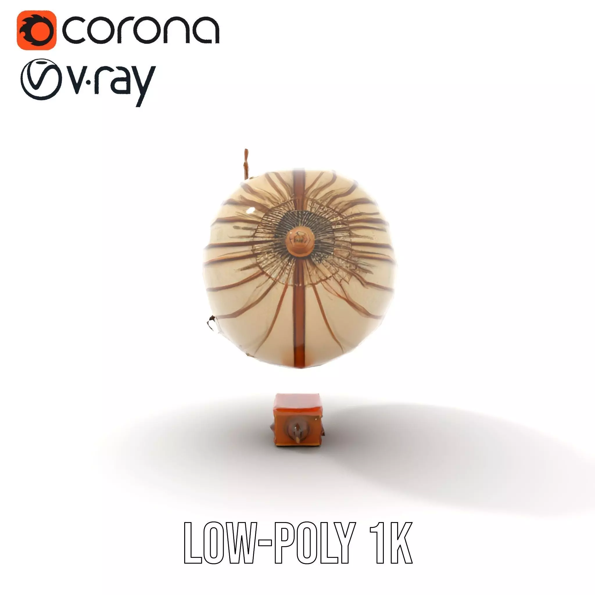 Vintage Steampunk Airship model pack Low-poly 3D model_28