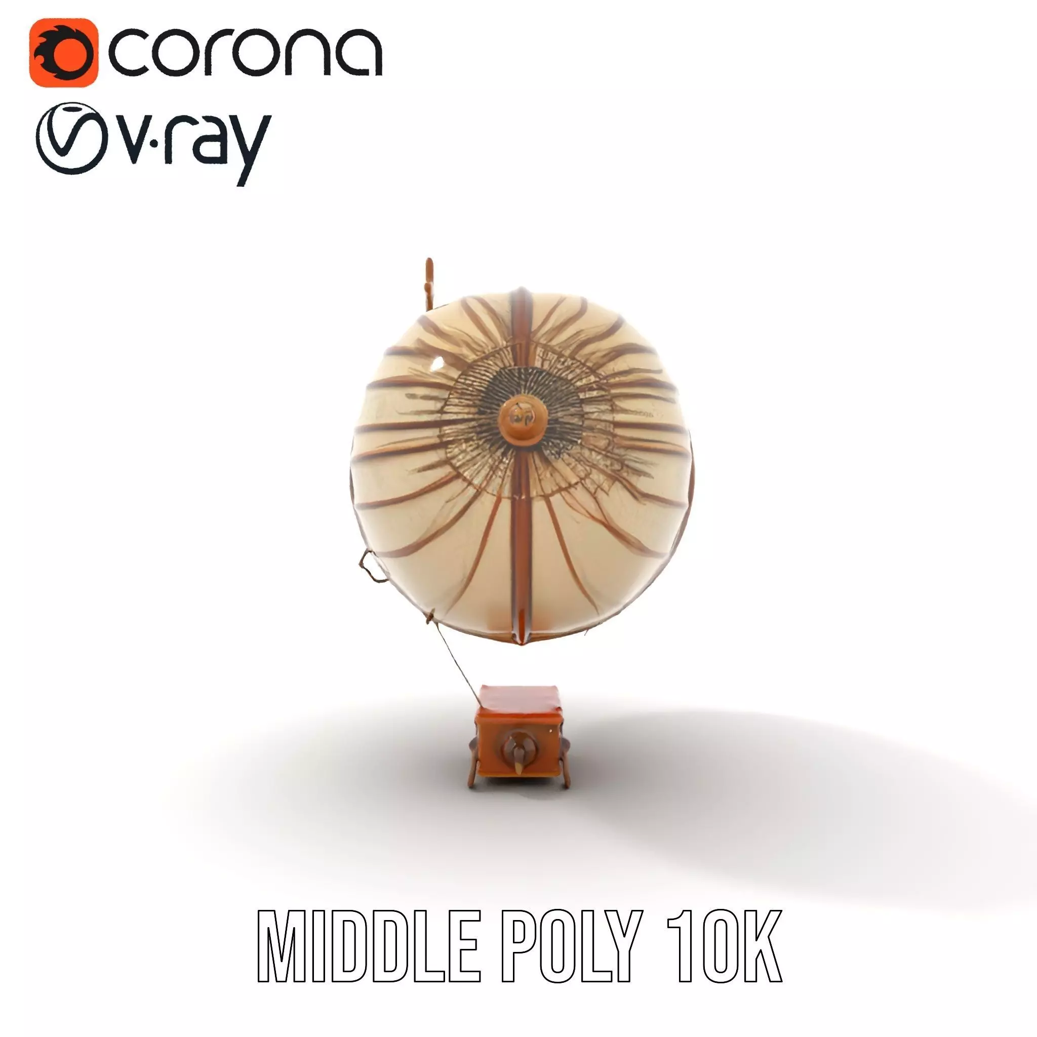 Vintage Steampunk Airship model pack Low-poly 3D model_13