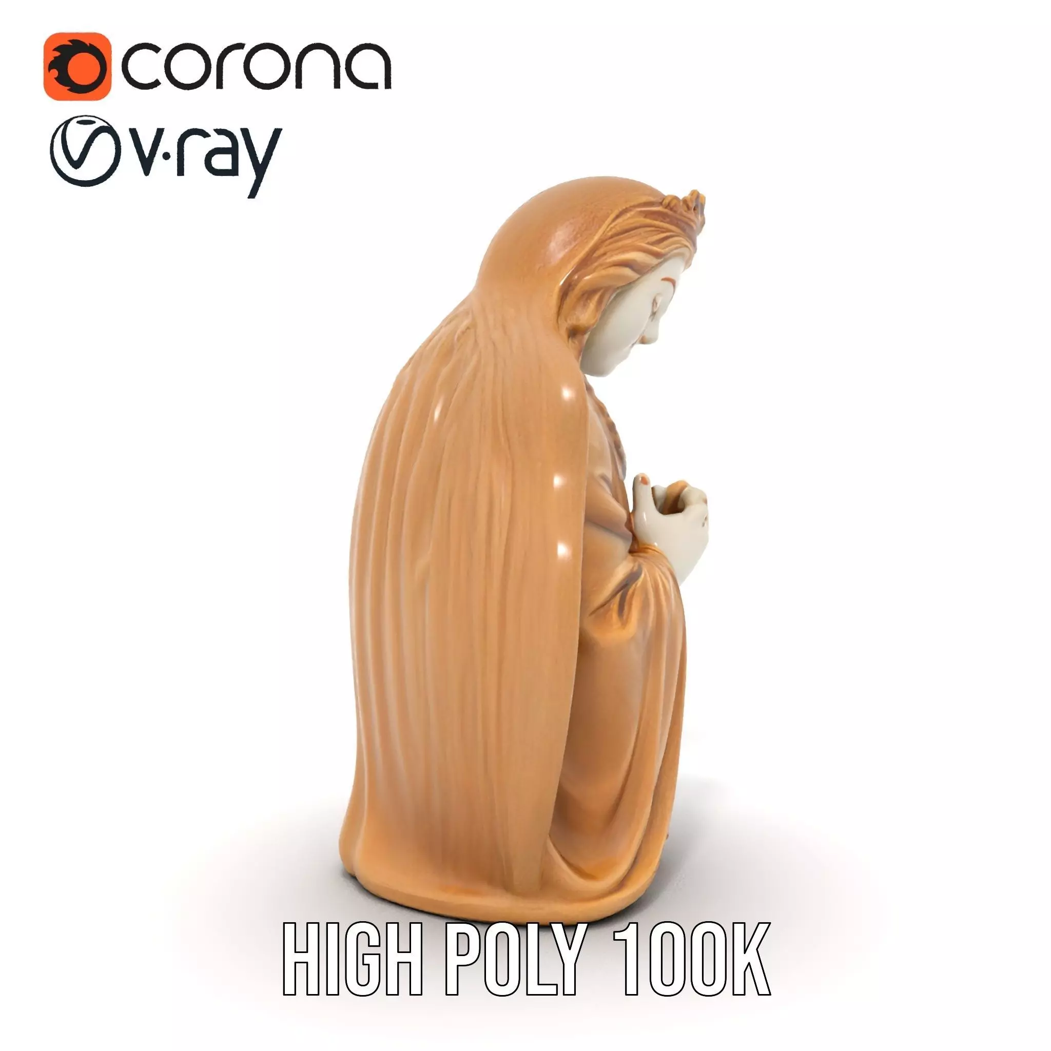 Divine Statue Gold Finish model pack Low-poly 3D model_15