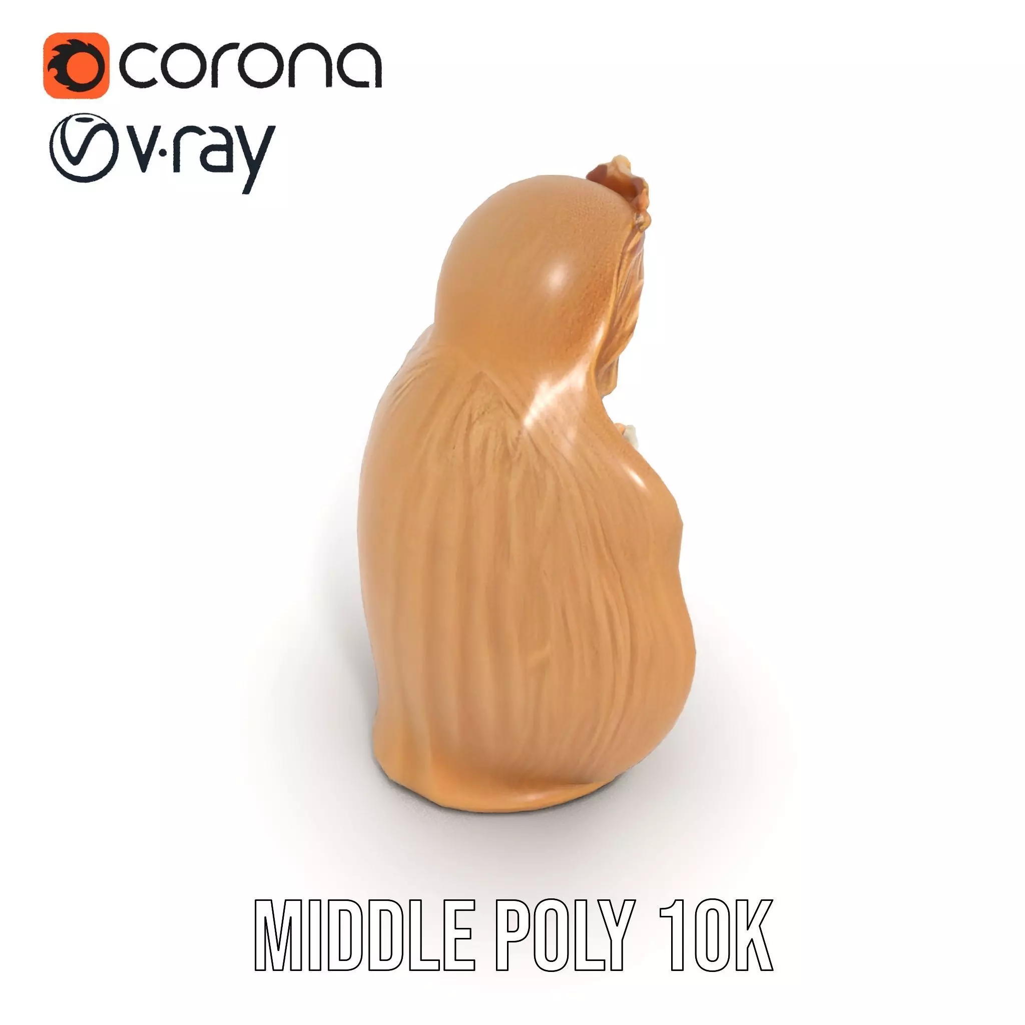 Divine Statue Gold Finish model pack Low-poly 3D model_6