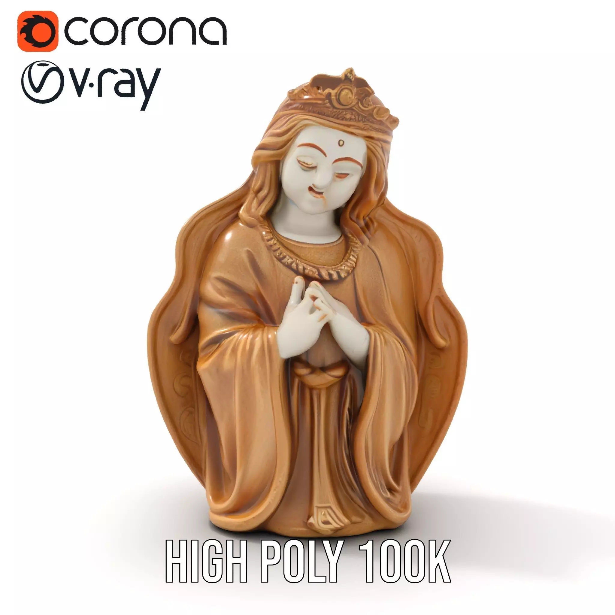 Divine Statue Gold Finish model pack Low-poly 3D model_21