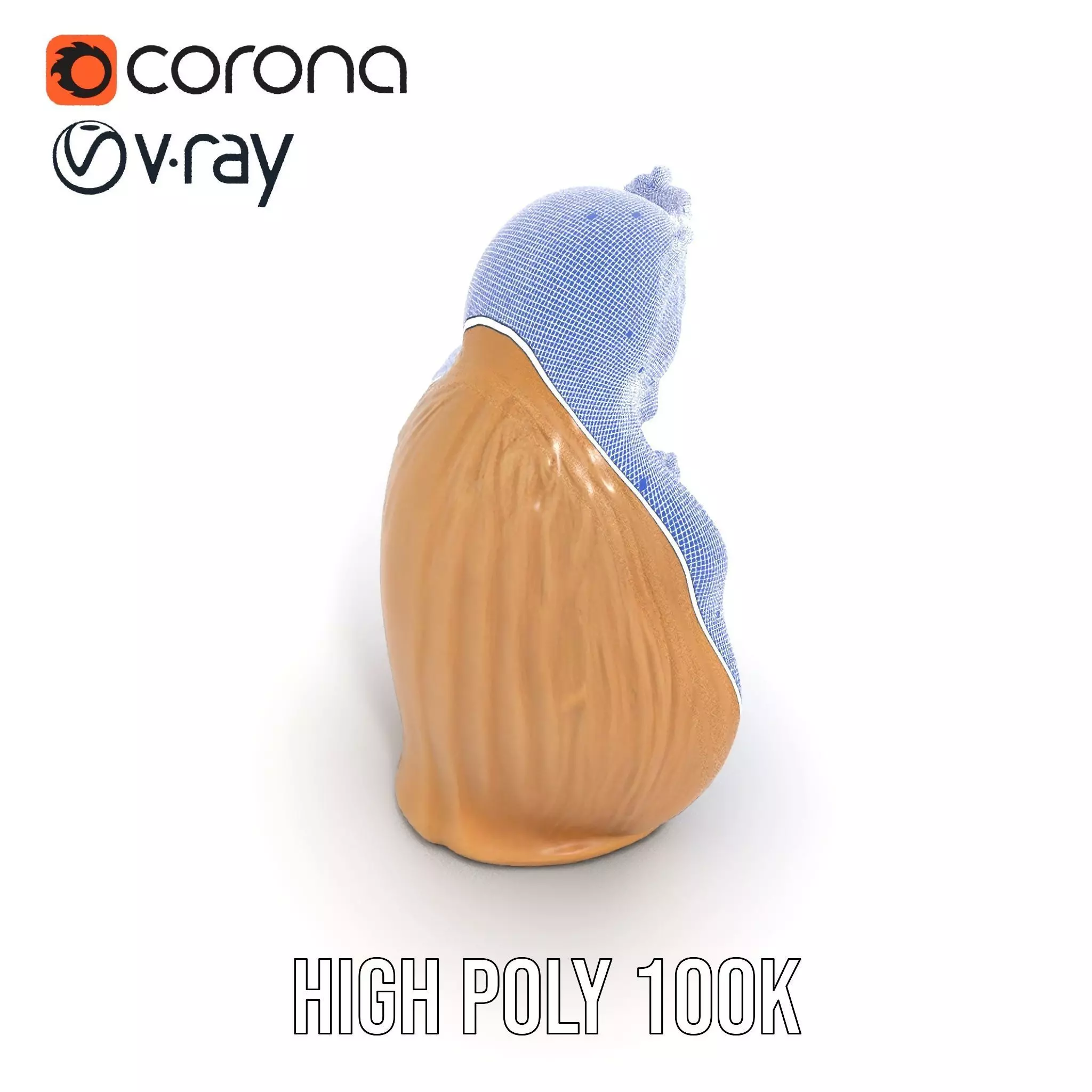 Divine Statue Gold Finish model pack Low-poly 3D model_31