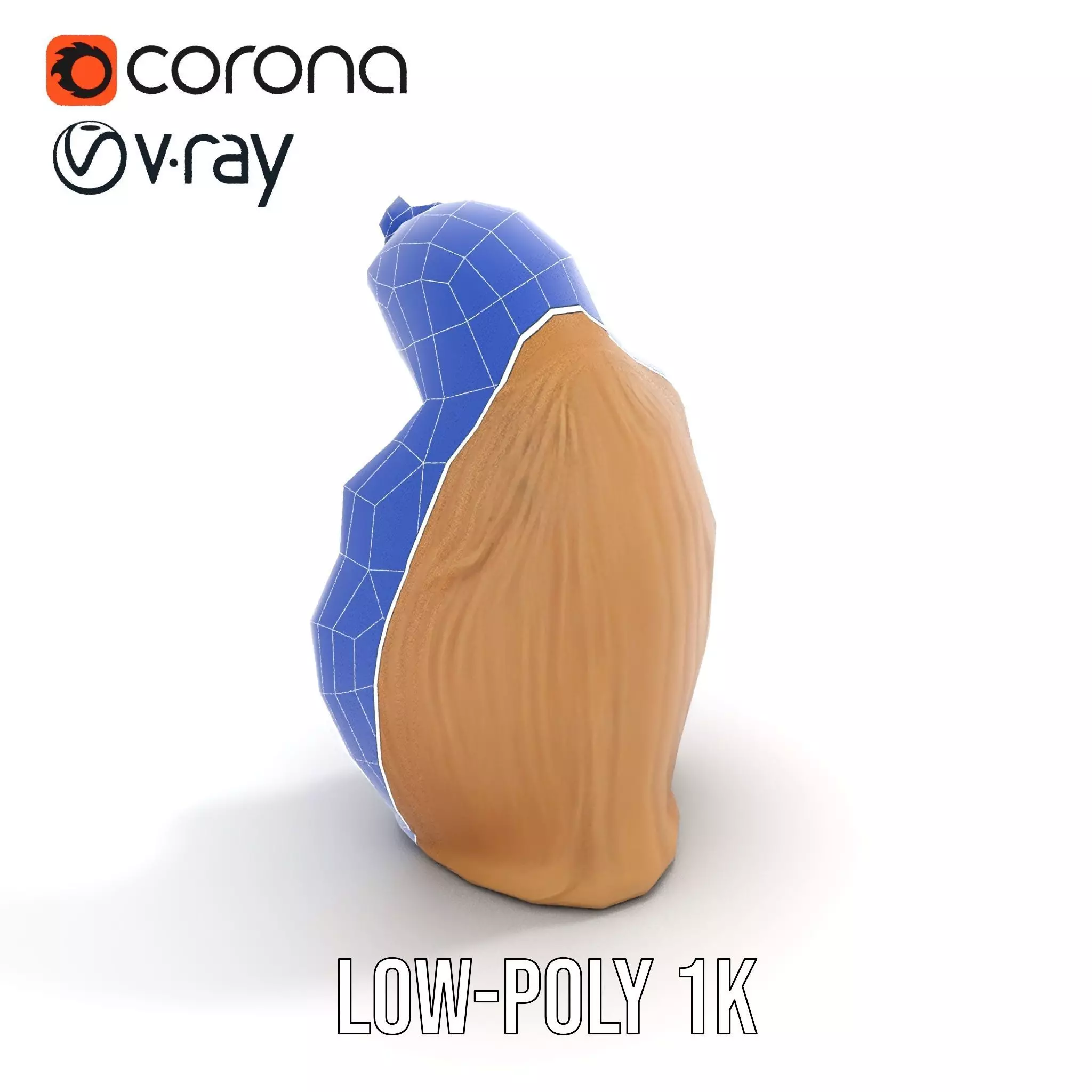 Divine Statue Gold Finish model pack Low-poly 3D model_7