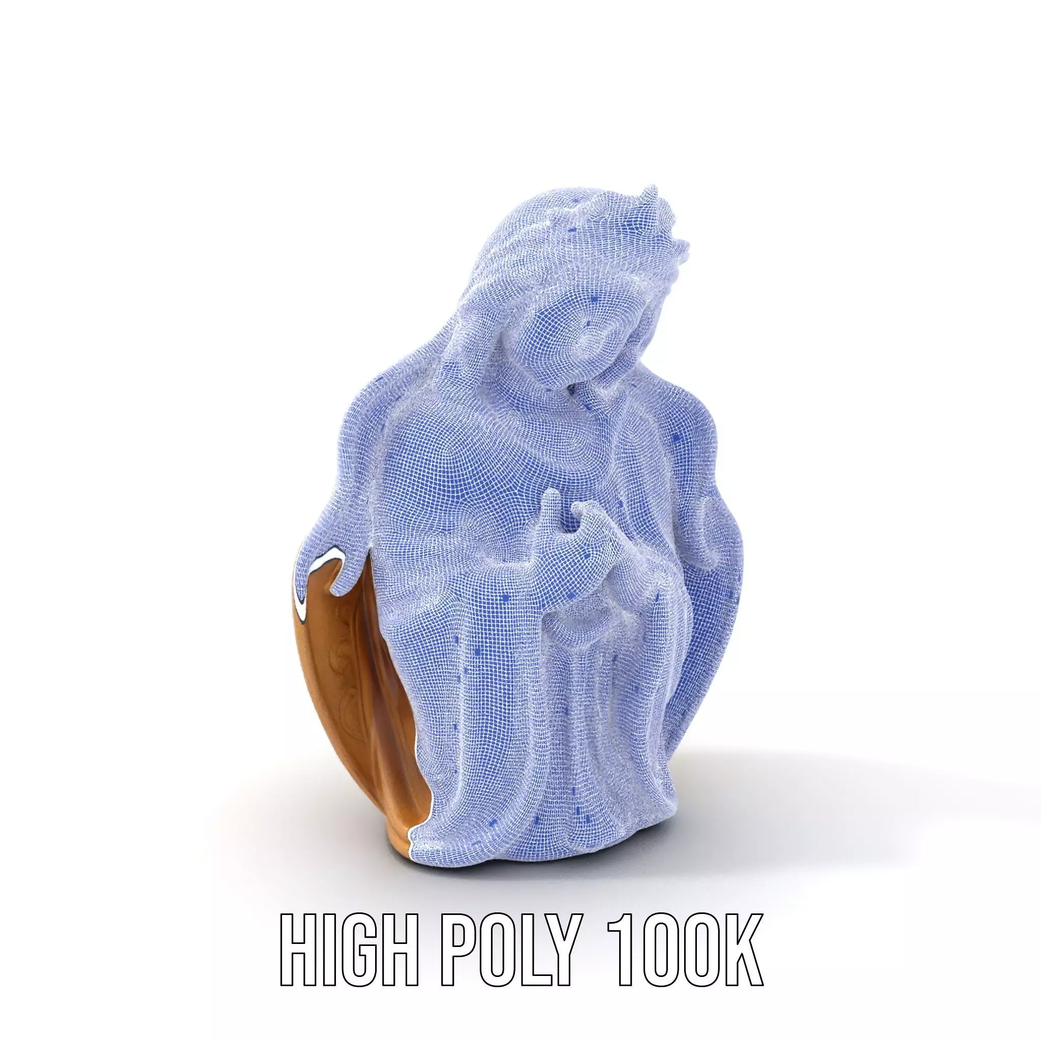 Divine Statue Gold Finish model pack Low-poly 3D model_4