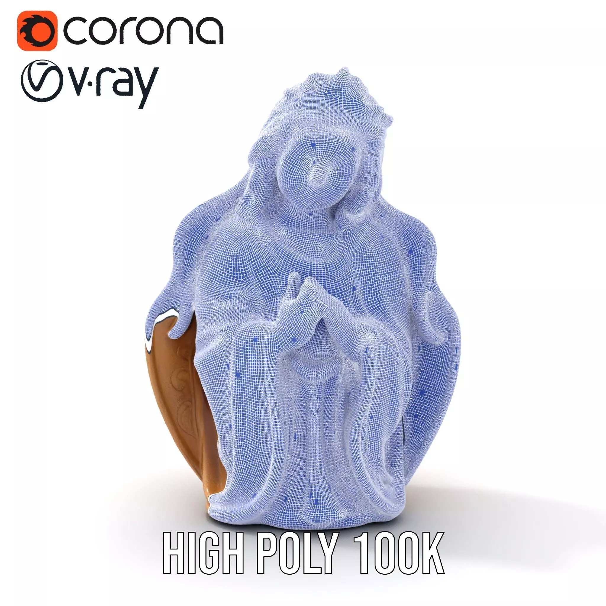 Divine Statue Gold Finish model pack Low-poly 3D model_33