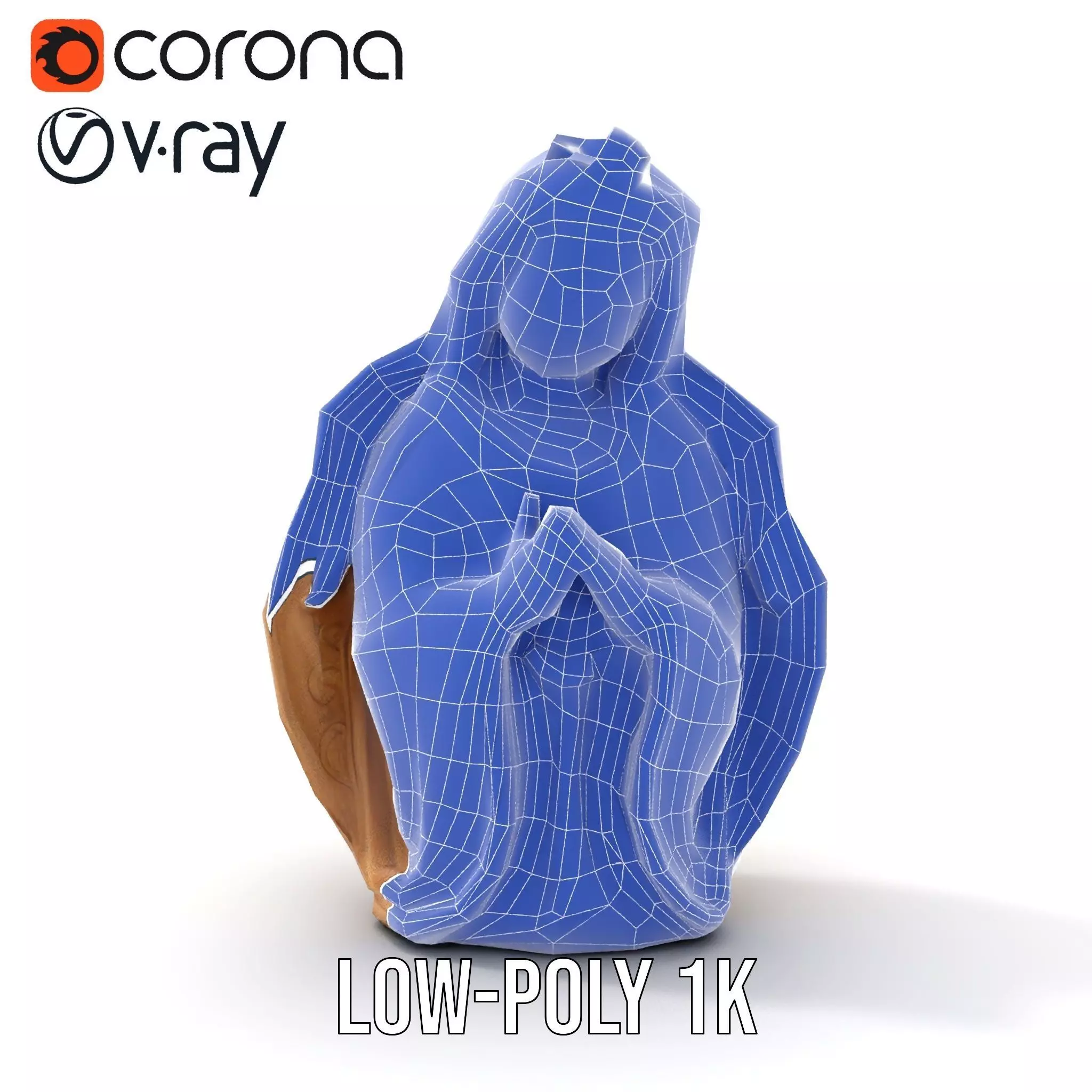 Divine Statue Gold Finish model pack Low-poly 3D model_23