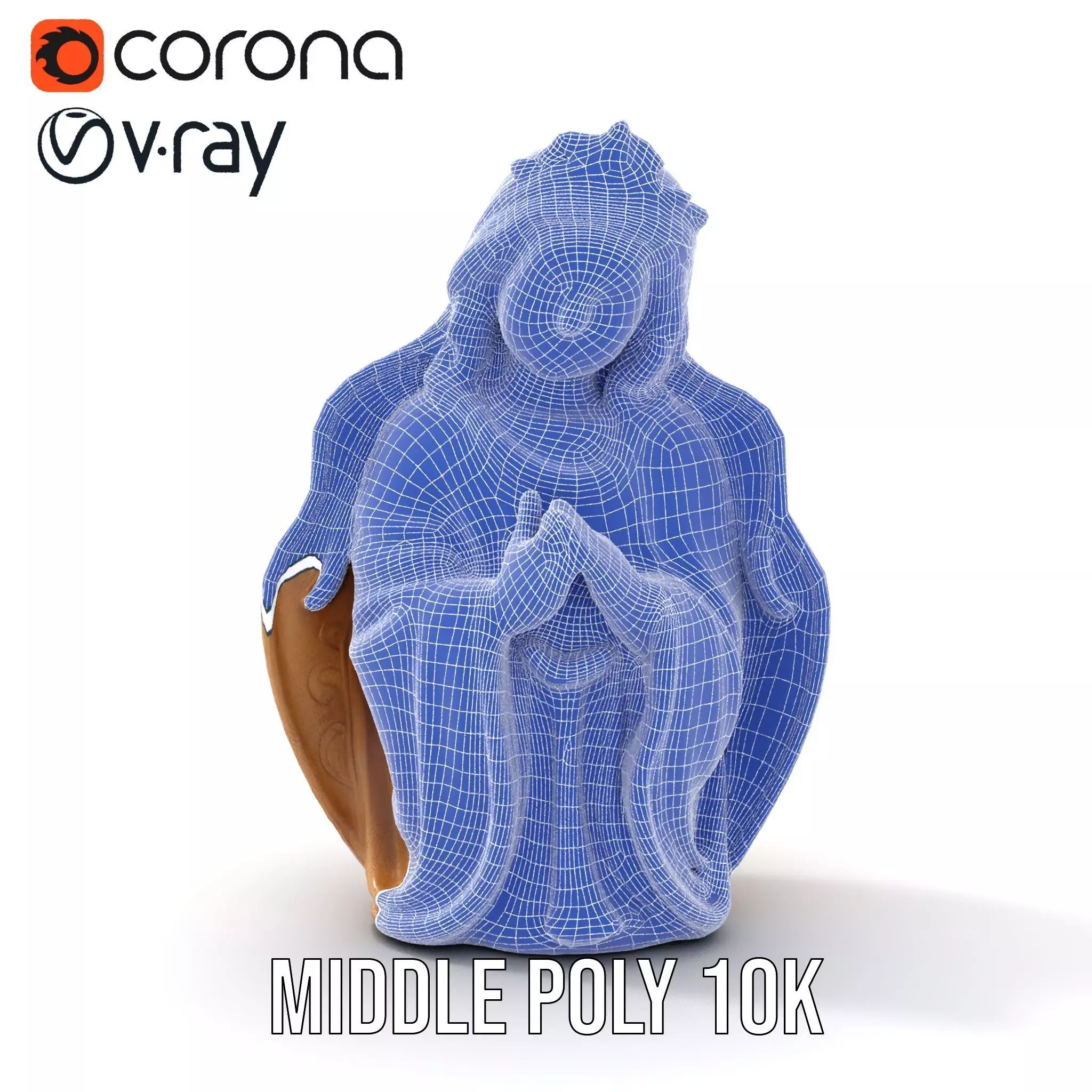 Divine Statue Gold Finish model pack Low-poly 3D model_19