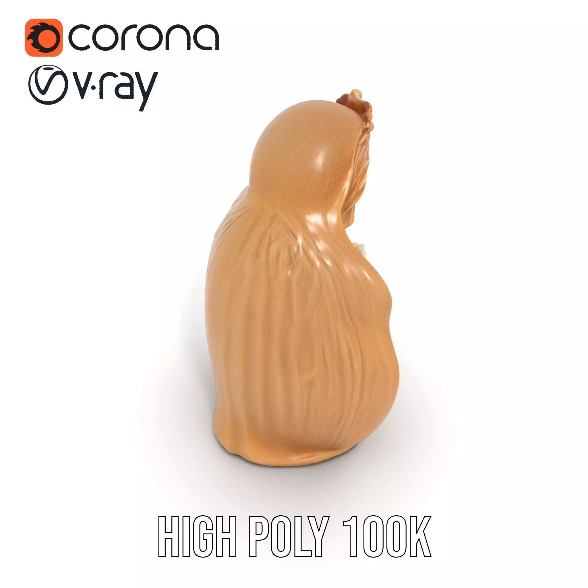 Divine Statue Gold Finish model pack Low-poly 3D model_18