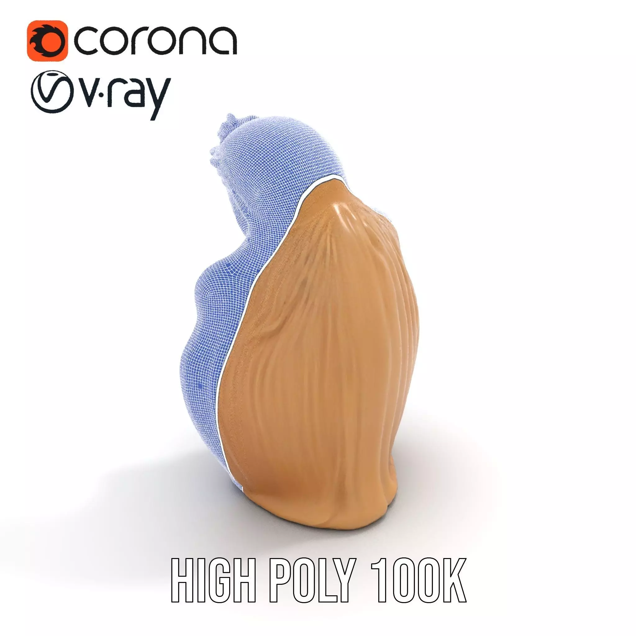 Divine Statue Gold Finish model pack Low-poly 3D model_34