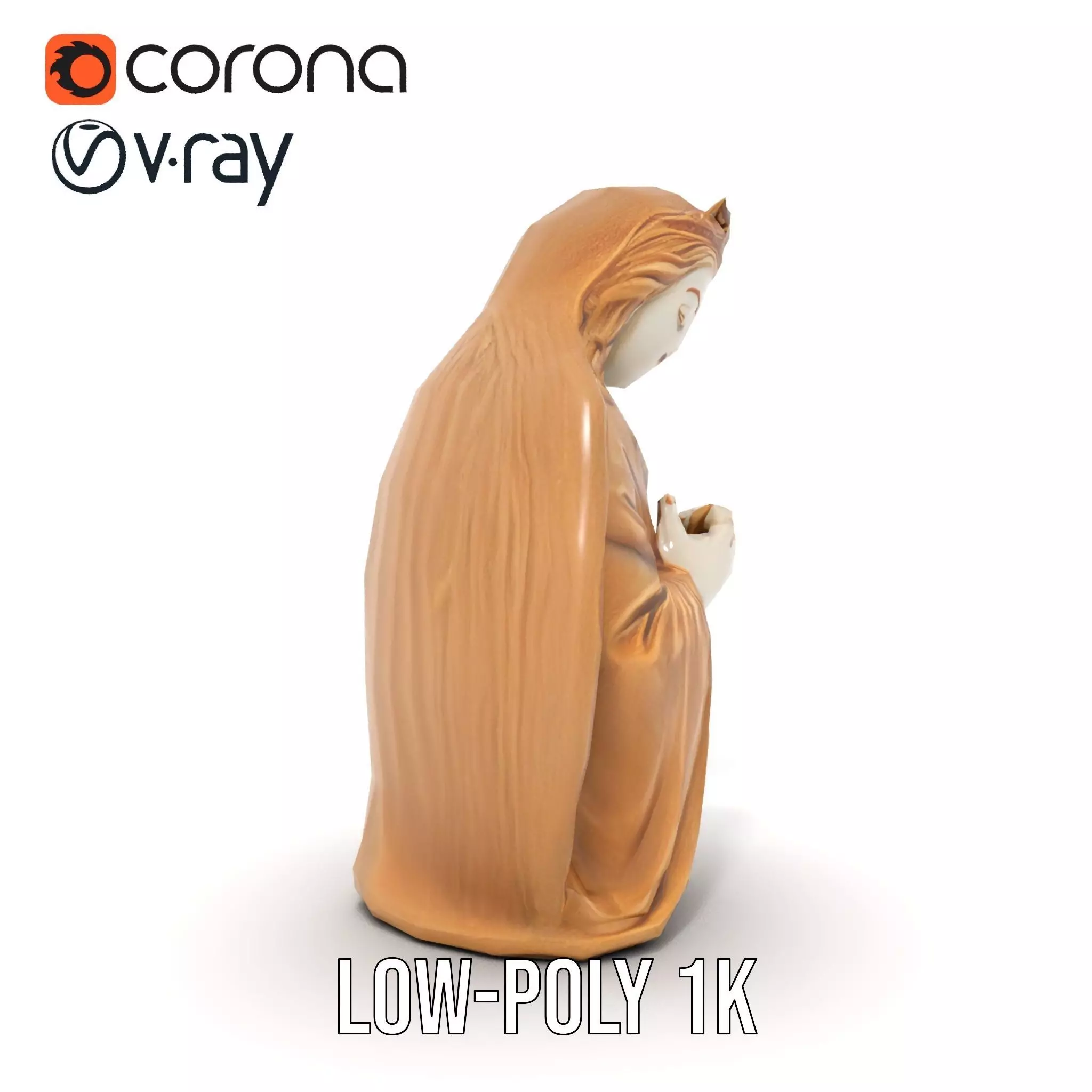 Divine Statue Gold Finish model pack Low-poly 3D model_20