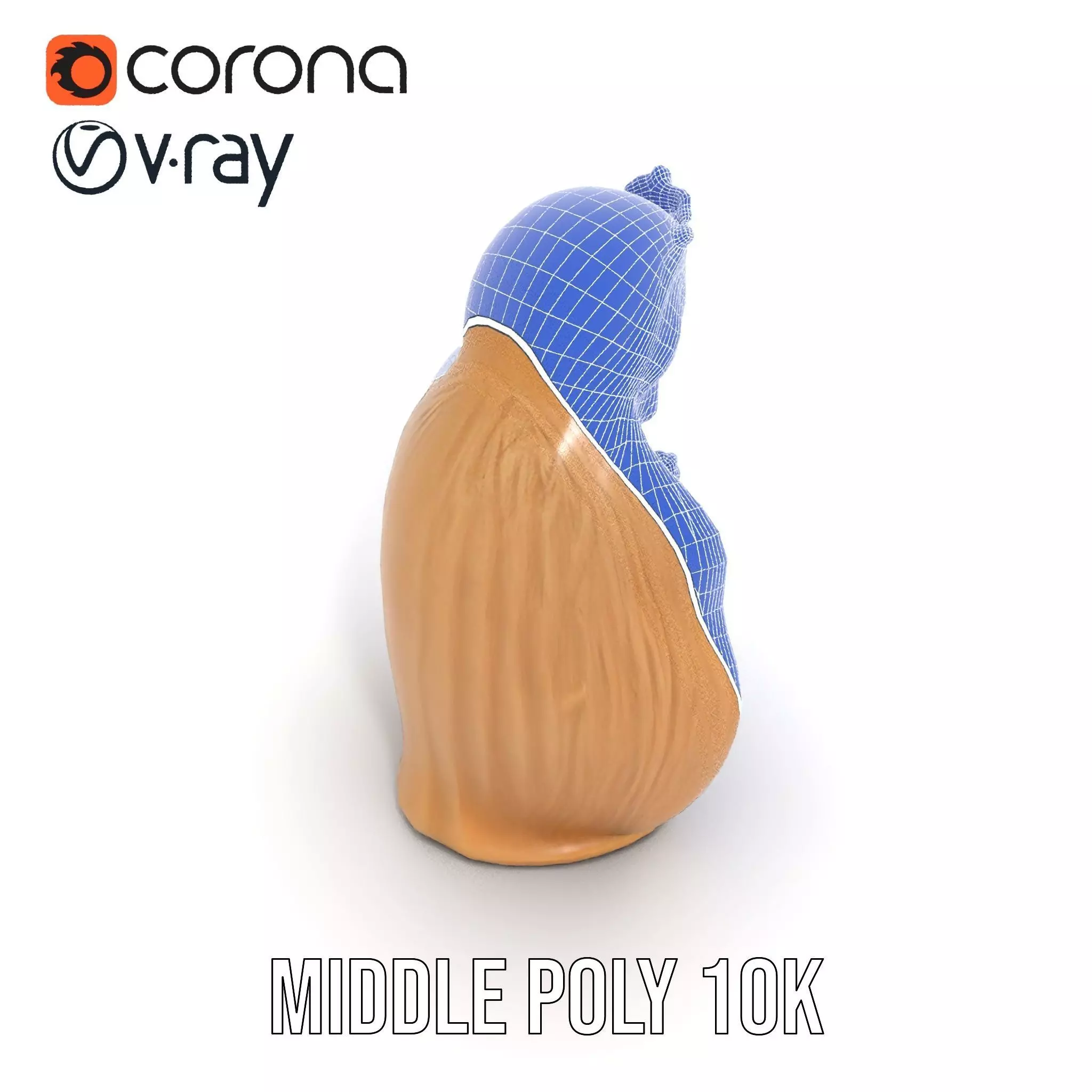 Divine Statue Gold Finish model pack Low-poly 3D model_22