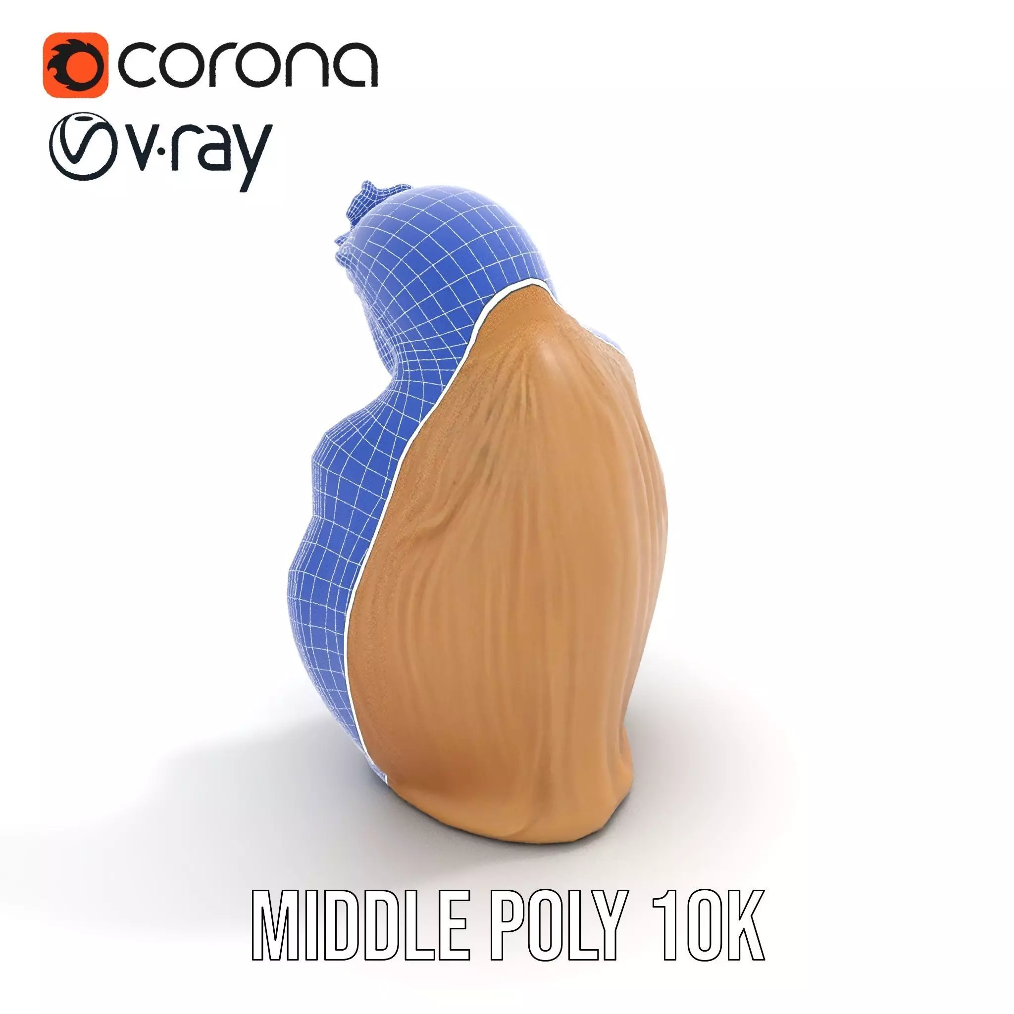 Divine Statue Gold Finish model pack Low-poly 3D model_27