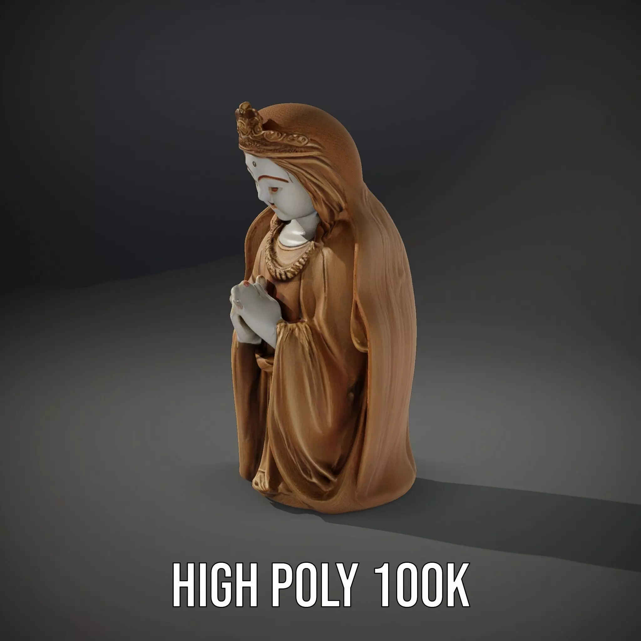 Divine Statue Gold Finish model pack Low-poly 3D model_10