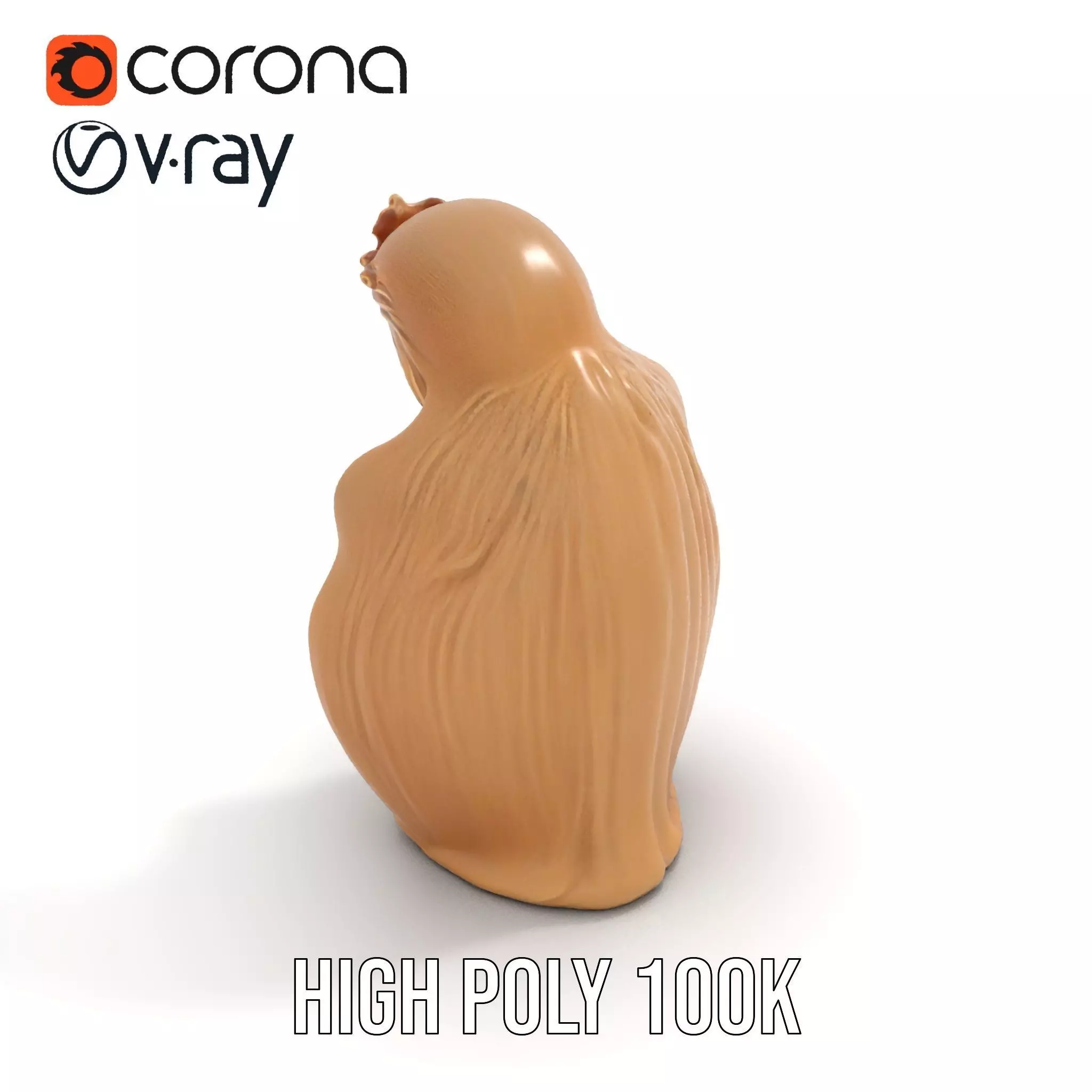 Divine Statue Gold Finish model pack Low-poly 3D model_24