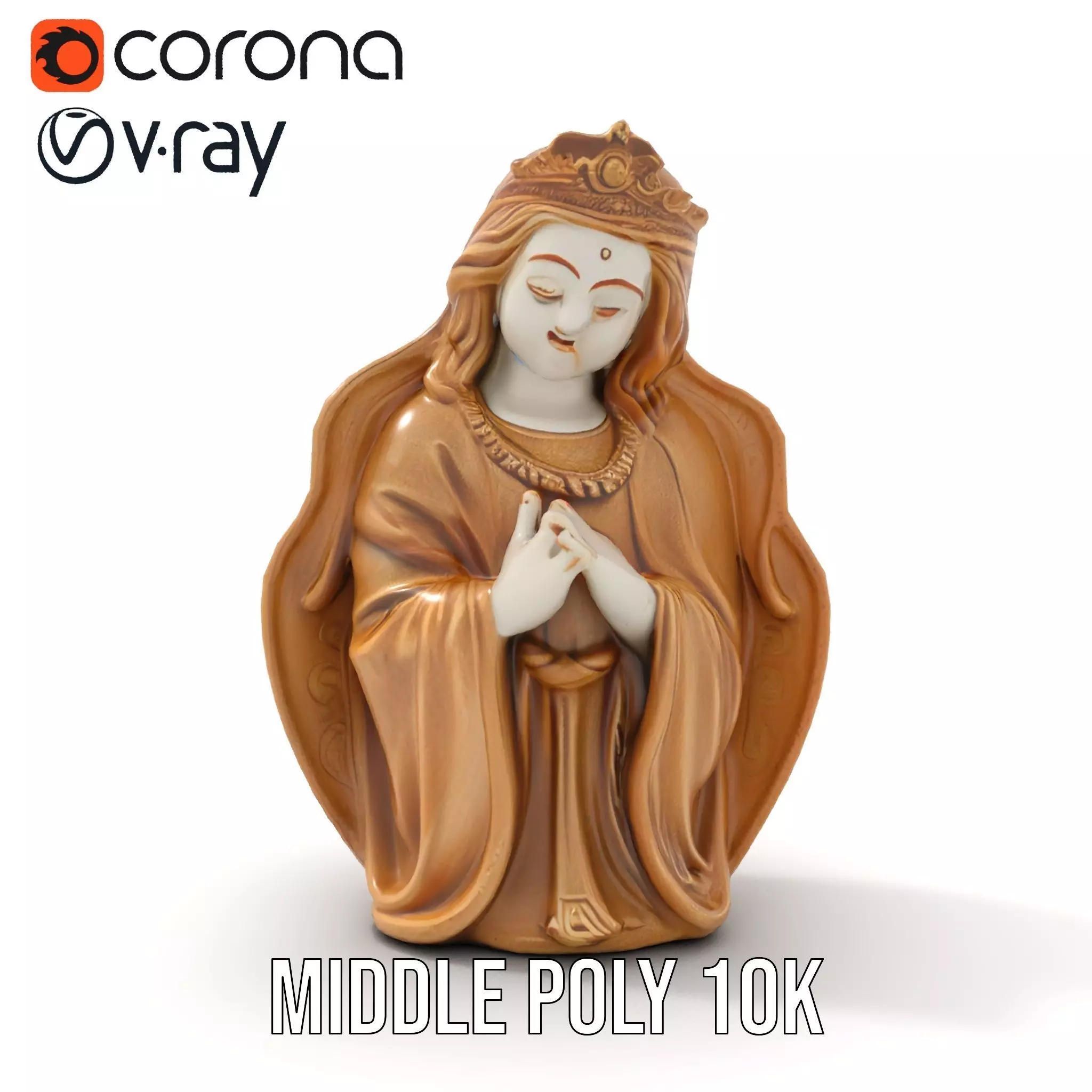 Divine Statue Gold Finish model pack Low-poly 3D model_11