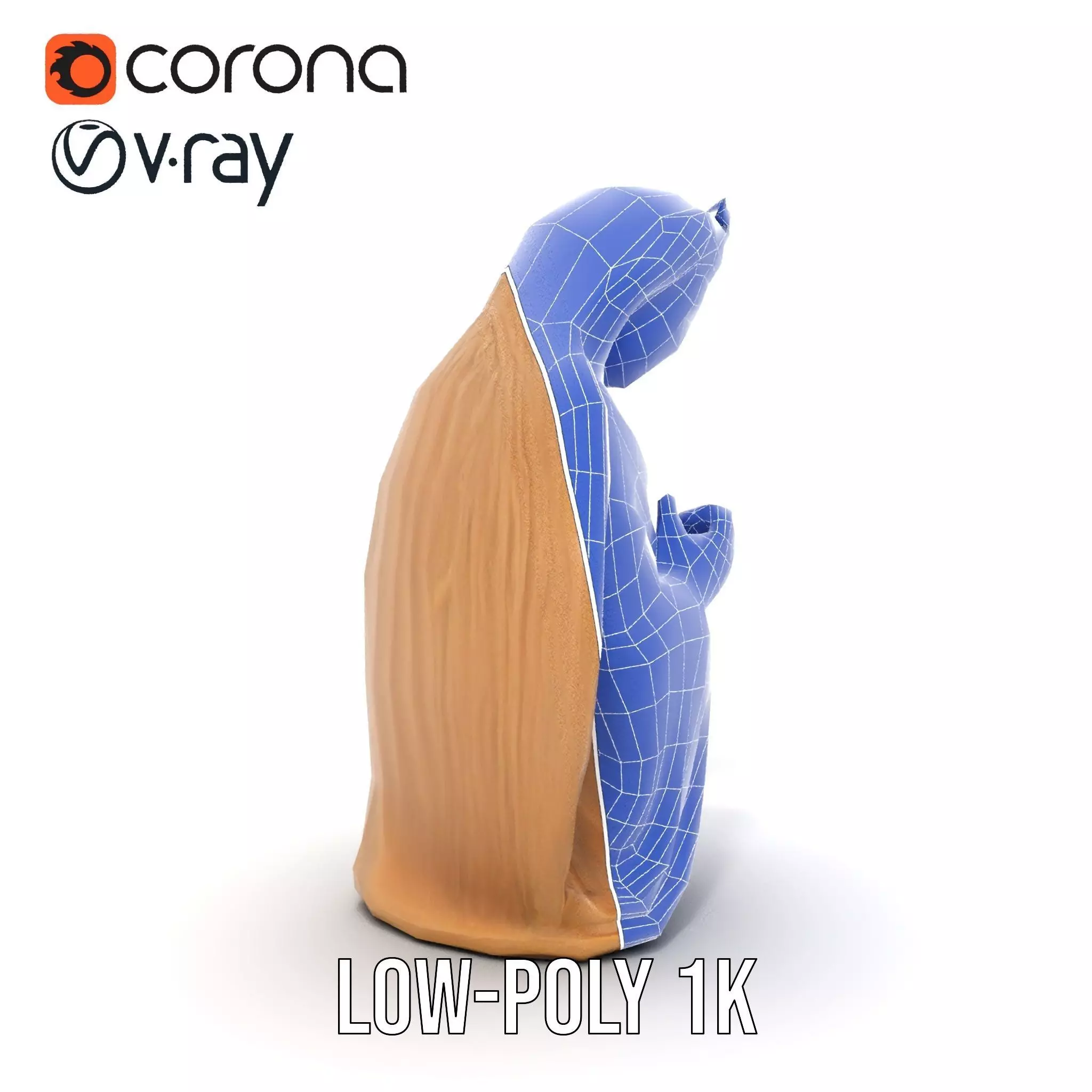 Divine Statue Gold Finish model pack Low-poly 3D model_30