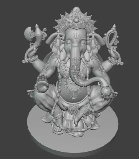 Lord Ganesha Sitting Model Ganpati Bappa 3D print model_4