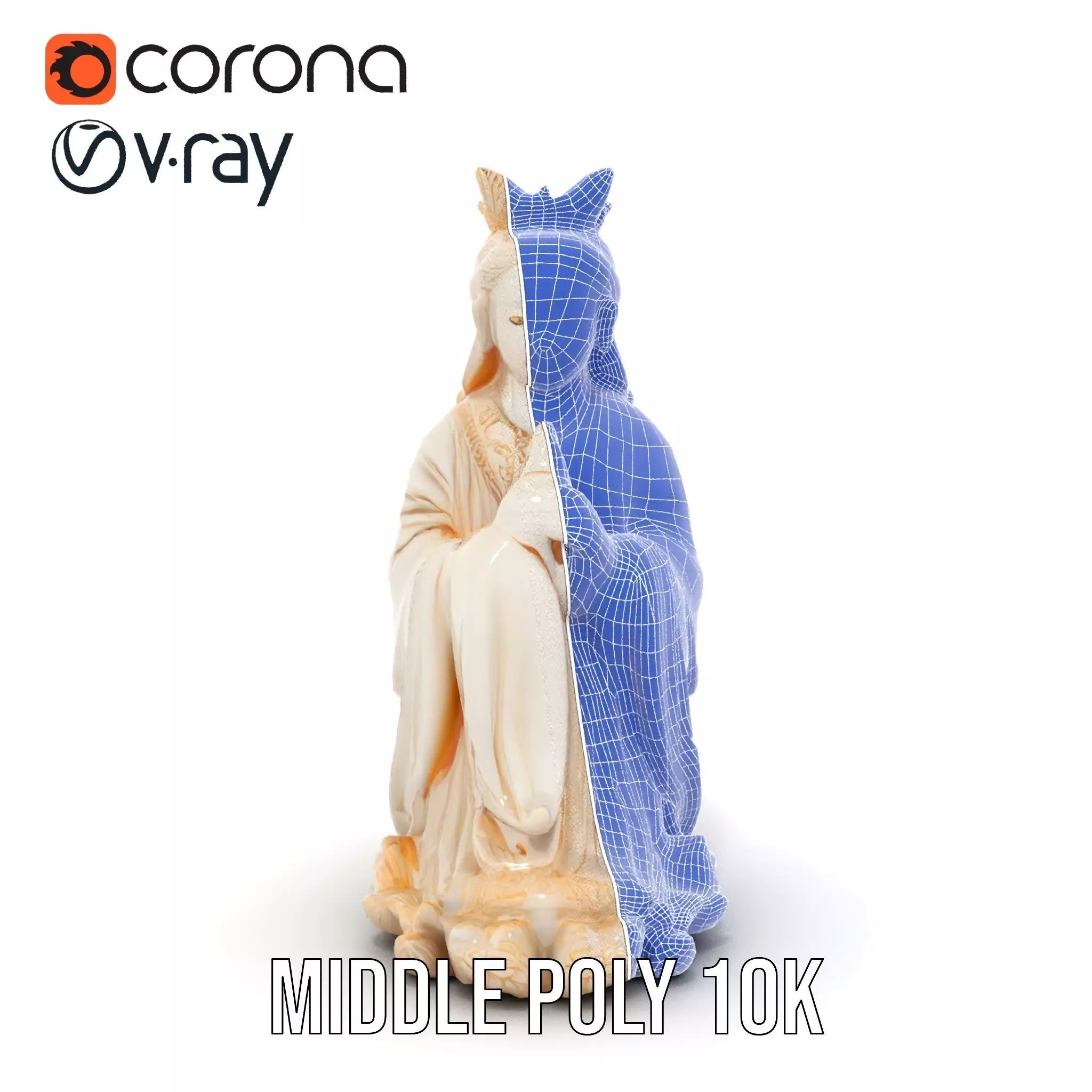 Elegant Ivory Statue model pack Low-poly 3D model_30