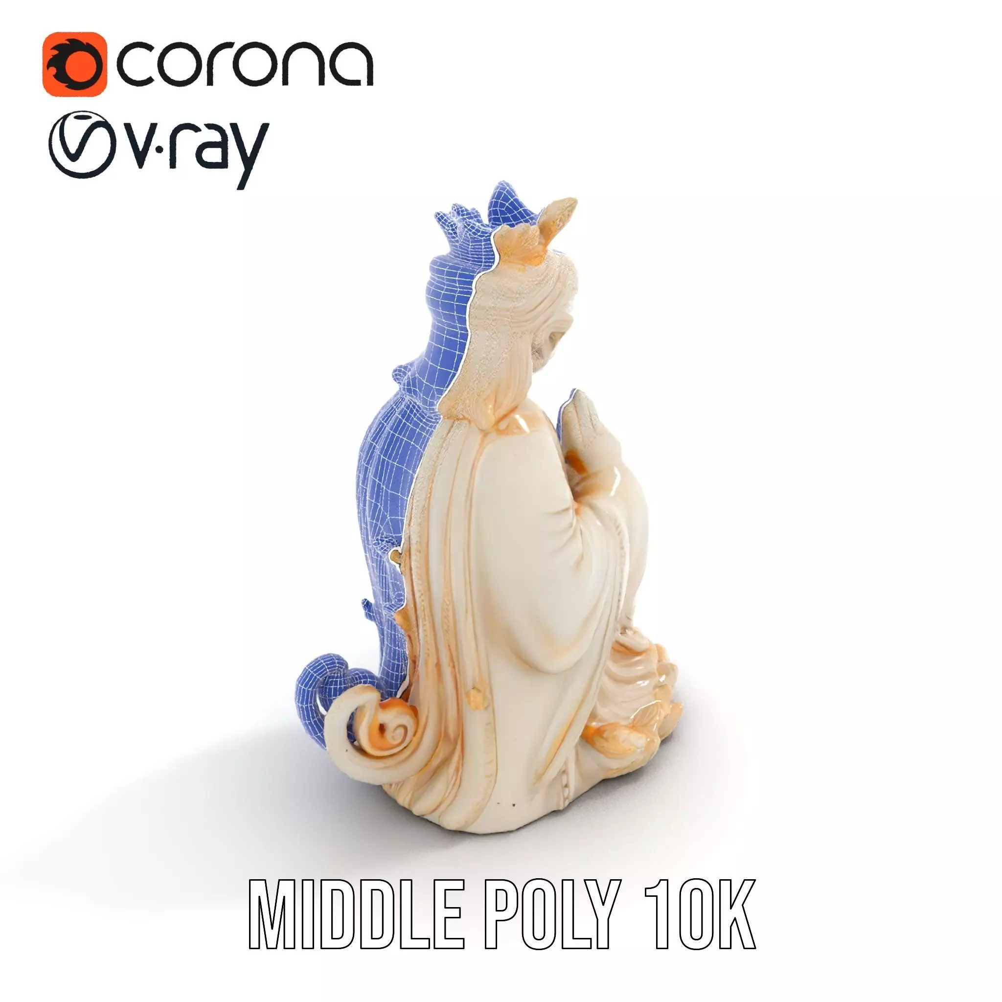 Elegant Ivory Statue model pack Low-poly 3D model_24