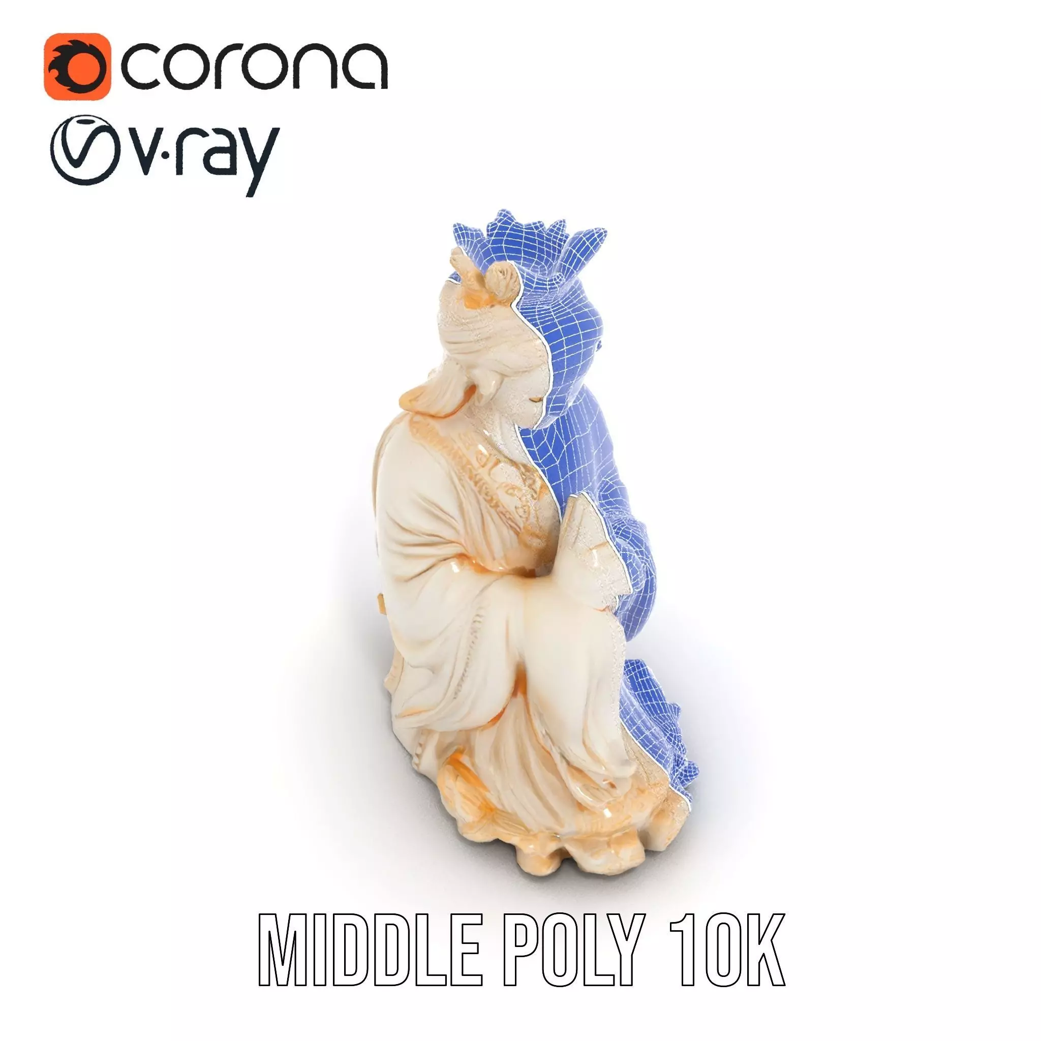 Elegant Ivory Statue model pack Low-poly 3D model_11