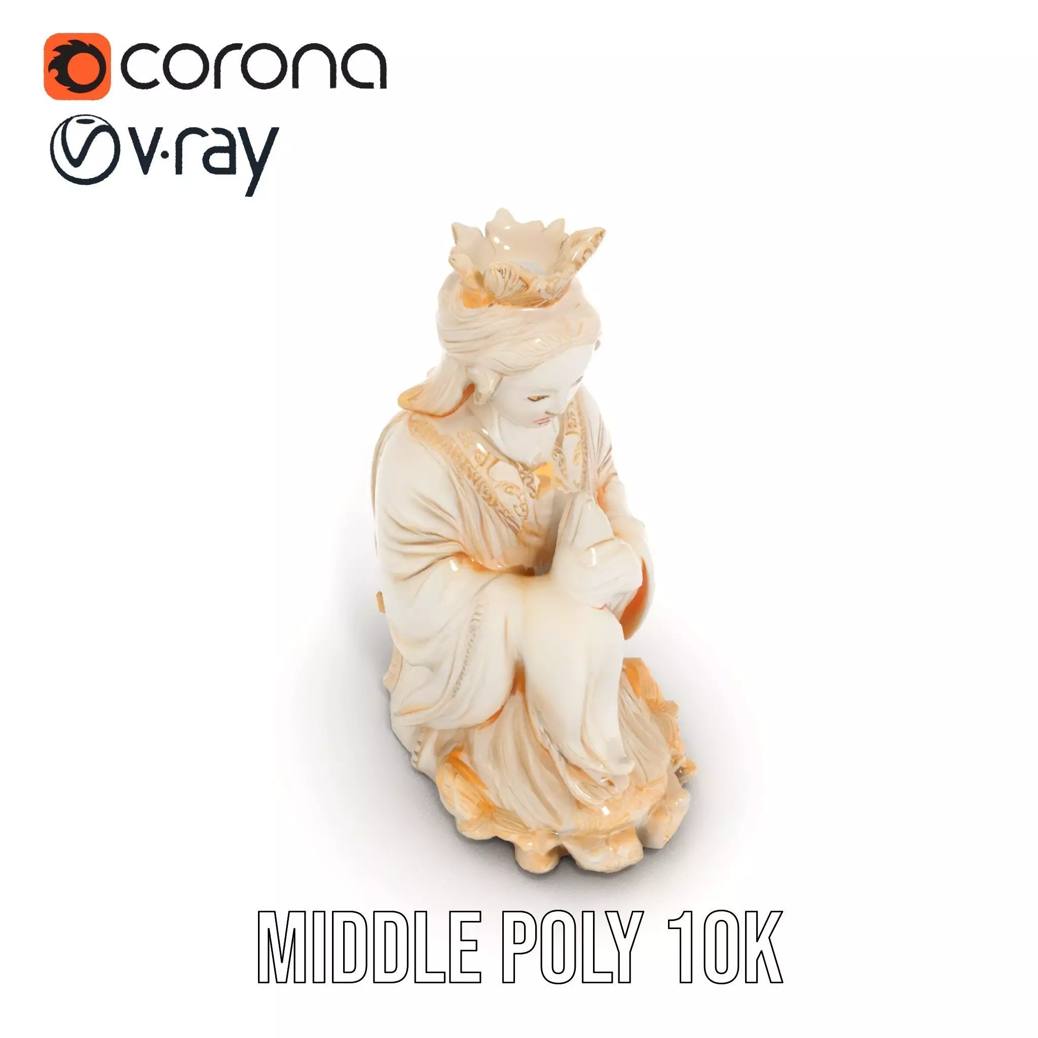Elegant Ivory Statue model pack Low-poly 3D model_27