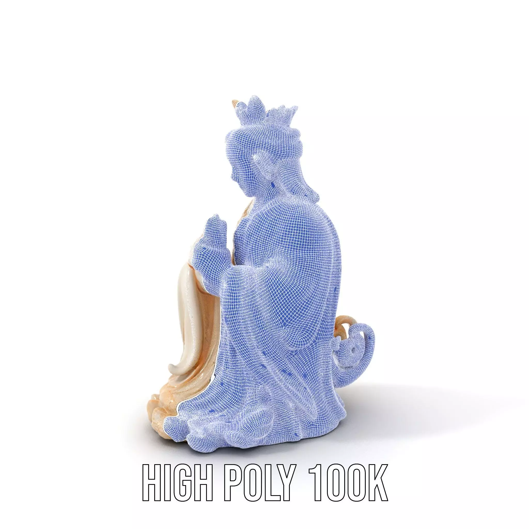 Elegant Ivory Statue model pack Low-poly 3D model_4