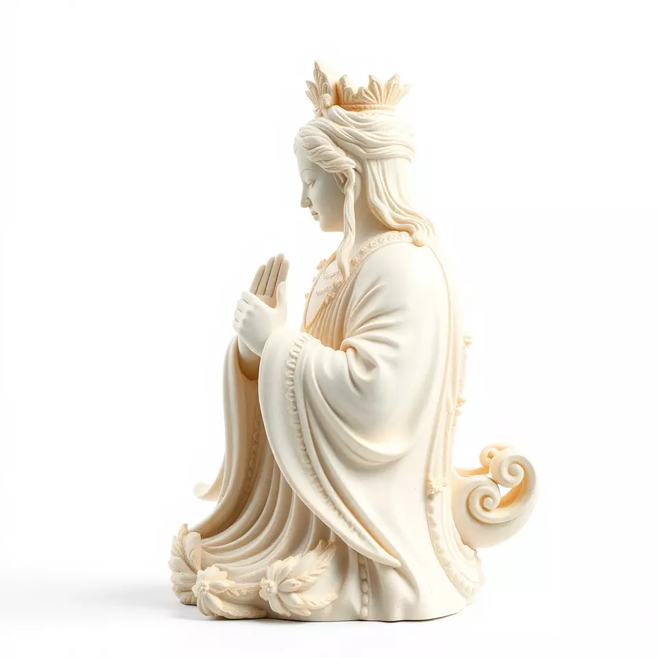 Elegant Ivory Statue model pack Low-poly 3D model_2