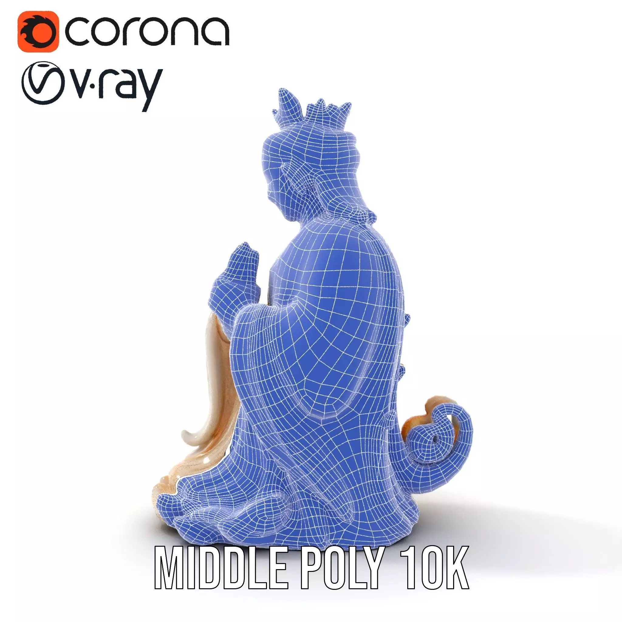 Elegant Ivory Statue model pack Low-poly 3D model_21