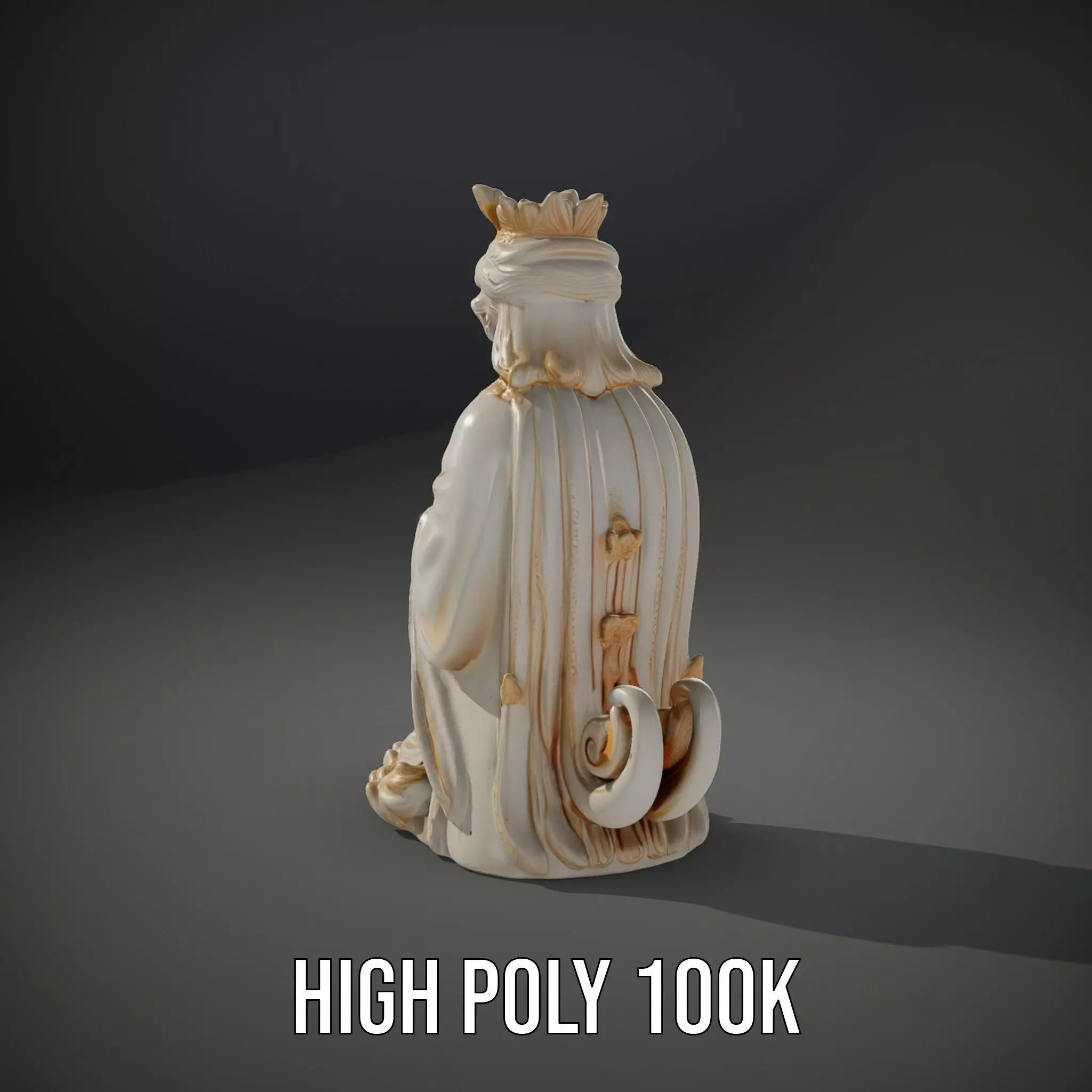 Elegant Ivory Statue model pack Low-poly 3D model_8