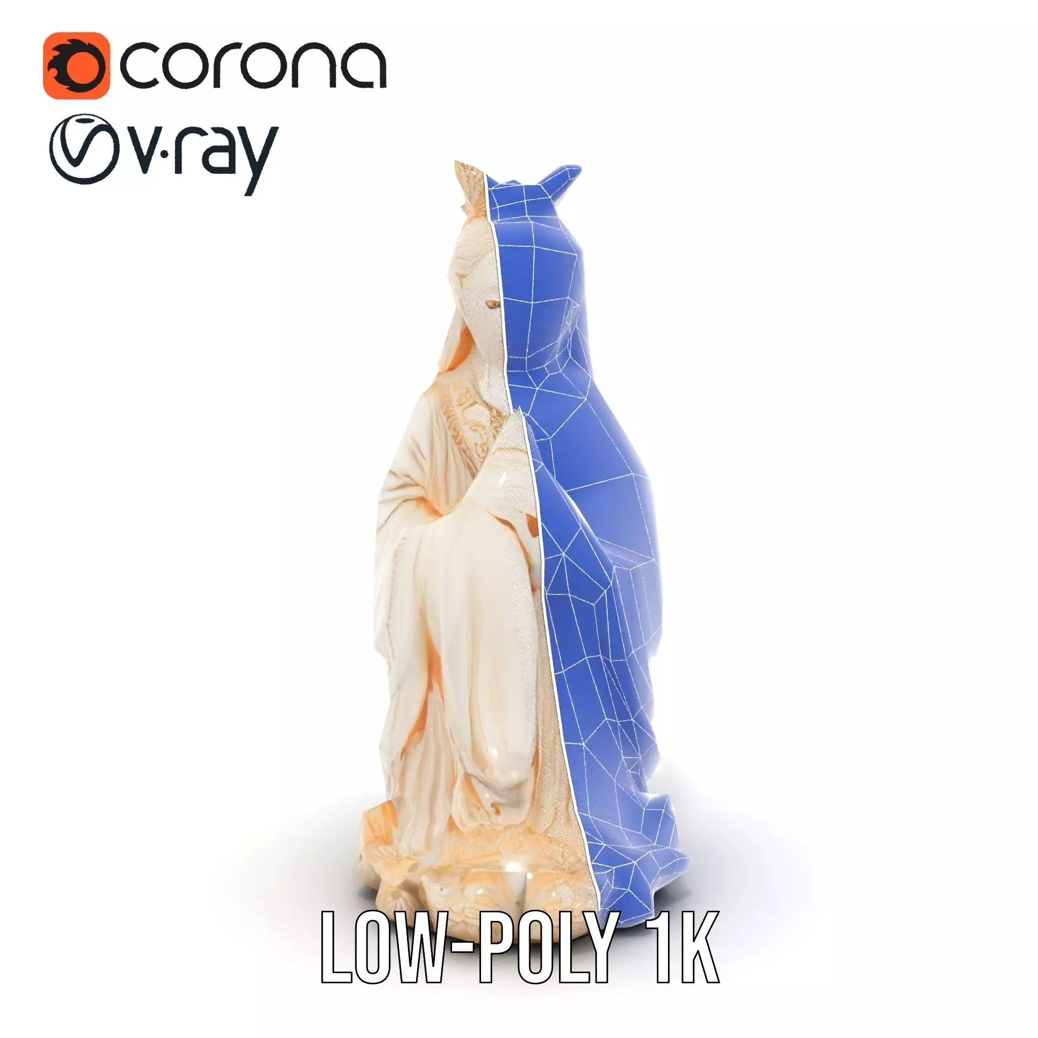 Elegant Ivory Statue model pack Low-poly 3D model_31
