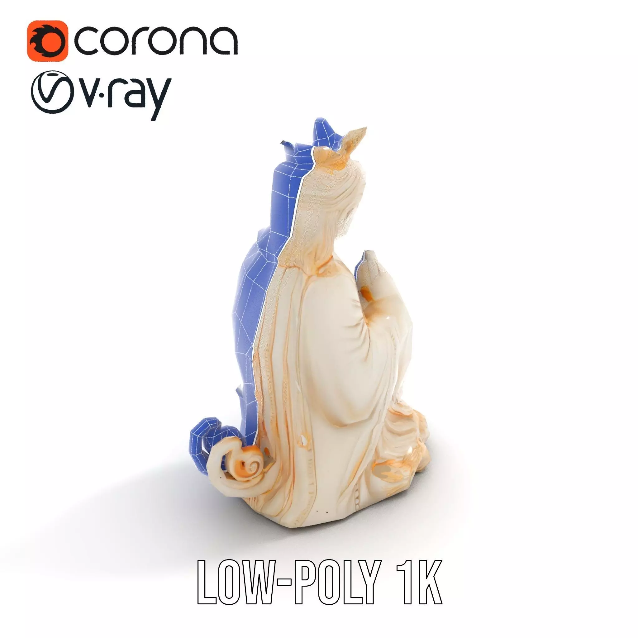 Elegant Ivory Statue model pack Low-poly 3D model_22