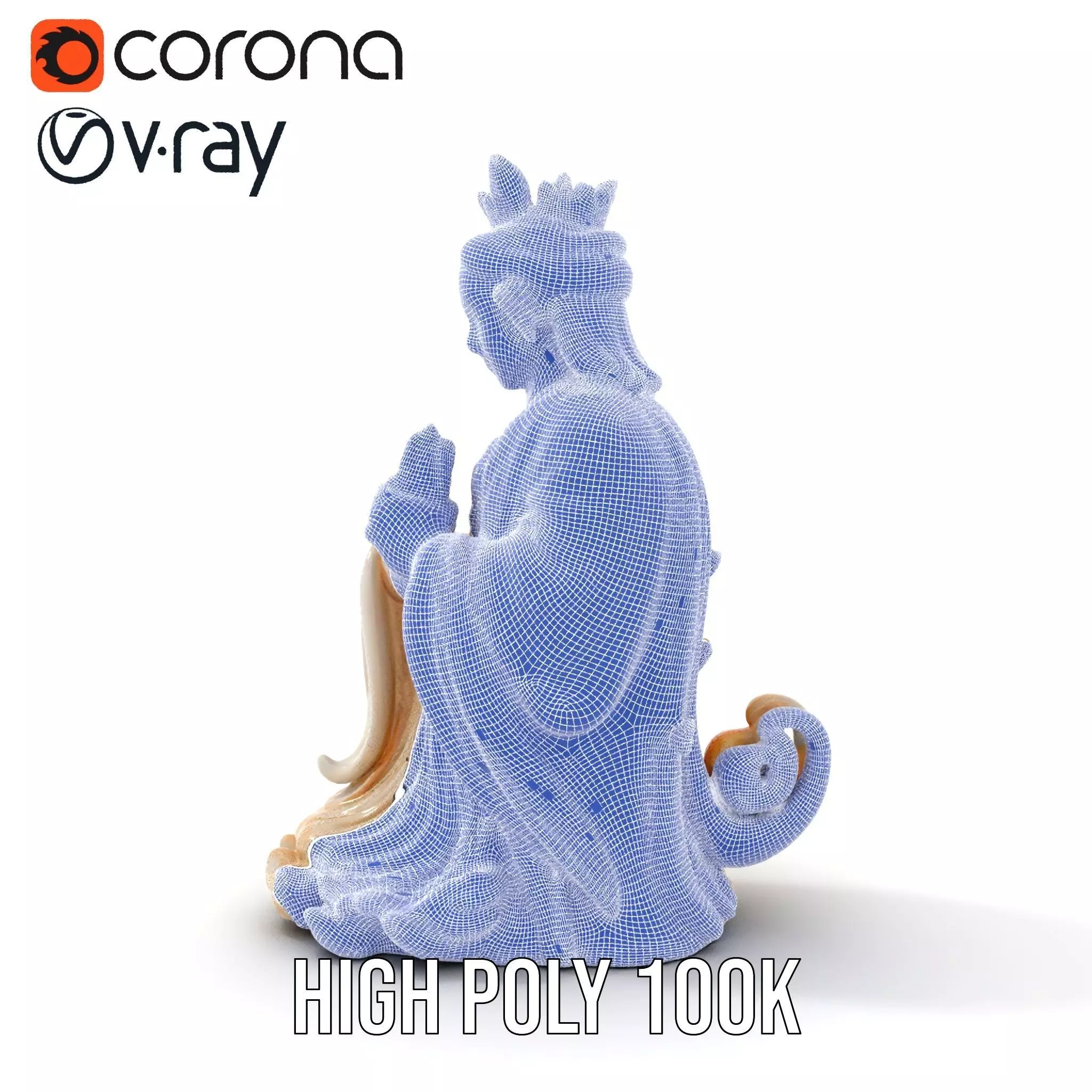 Elegant Ivory Statue model pack Low-poly 3D model_26