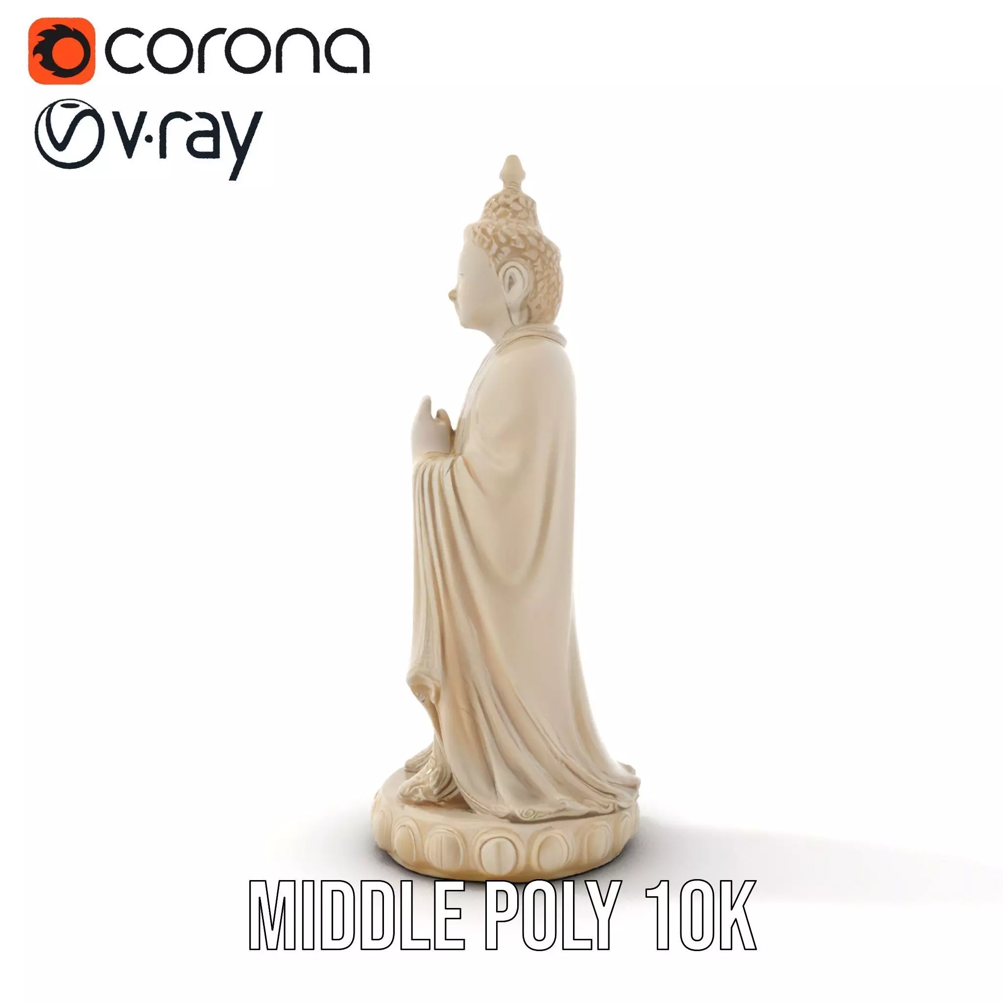 Ivory Buddha Statue model pack Low-poly 3D model_21