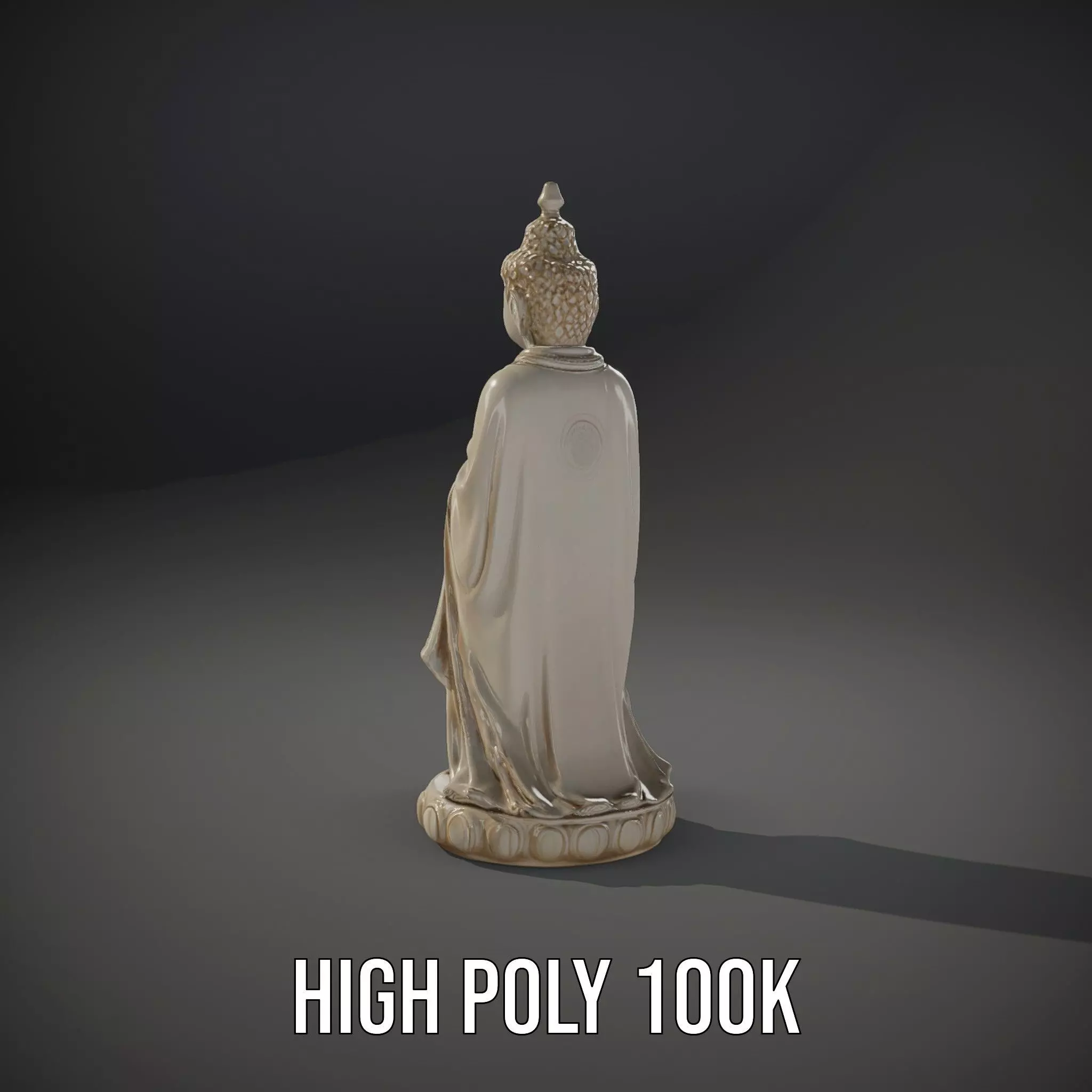 Ivory Buddha Statue model pack Low-poly 3D model_10