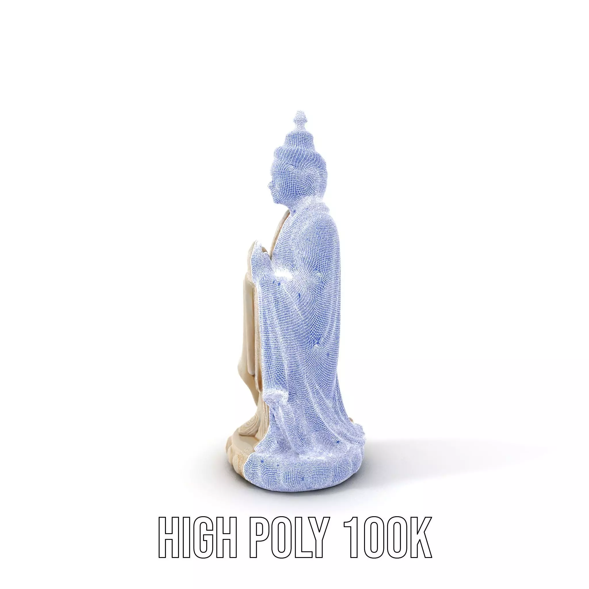 Ivory Buddha Statue model pack Low-poly 3D model_4