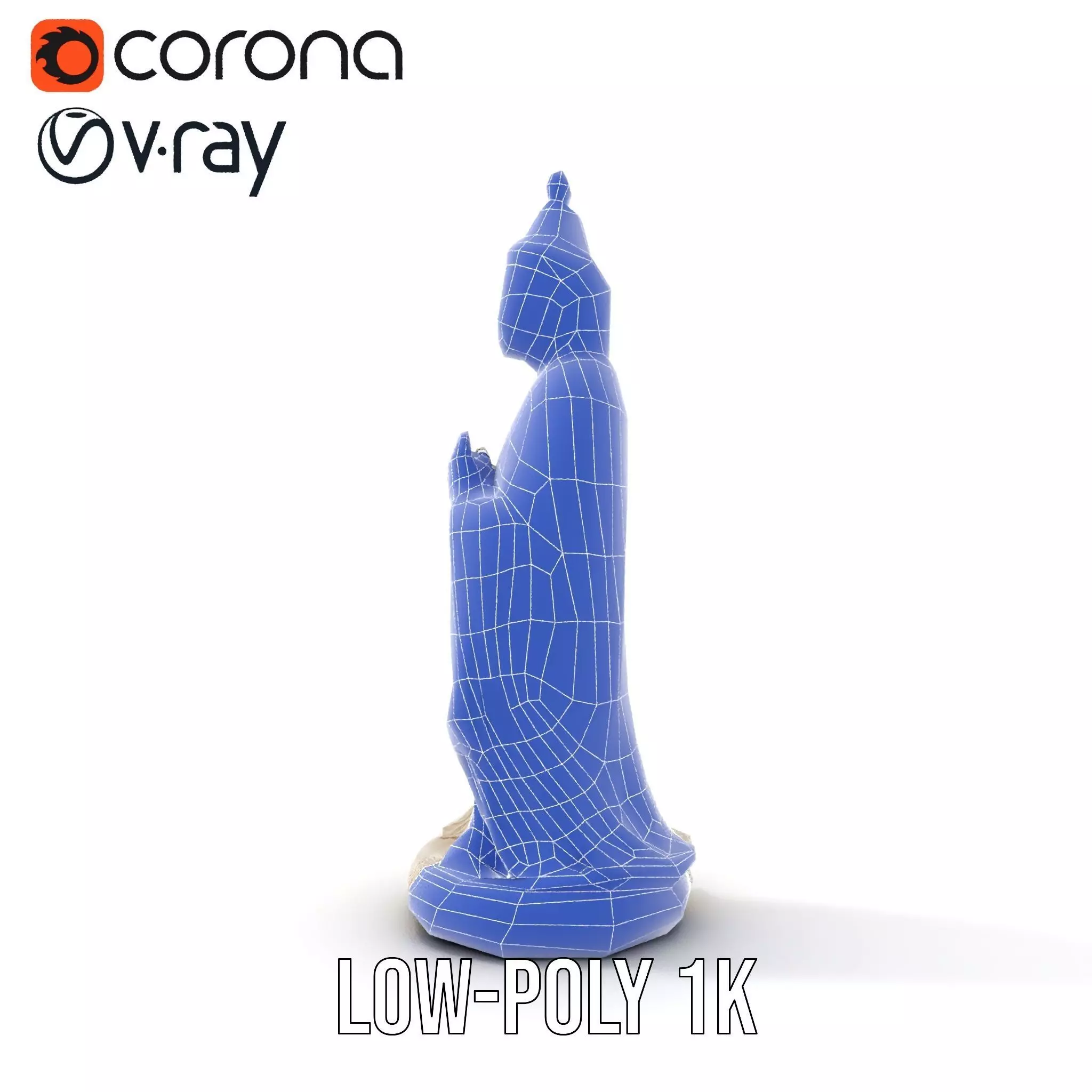 Ivory Buddha Statue model pack Low-poly 3D model_31