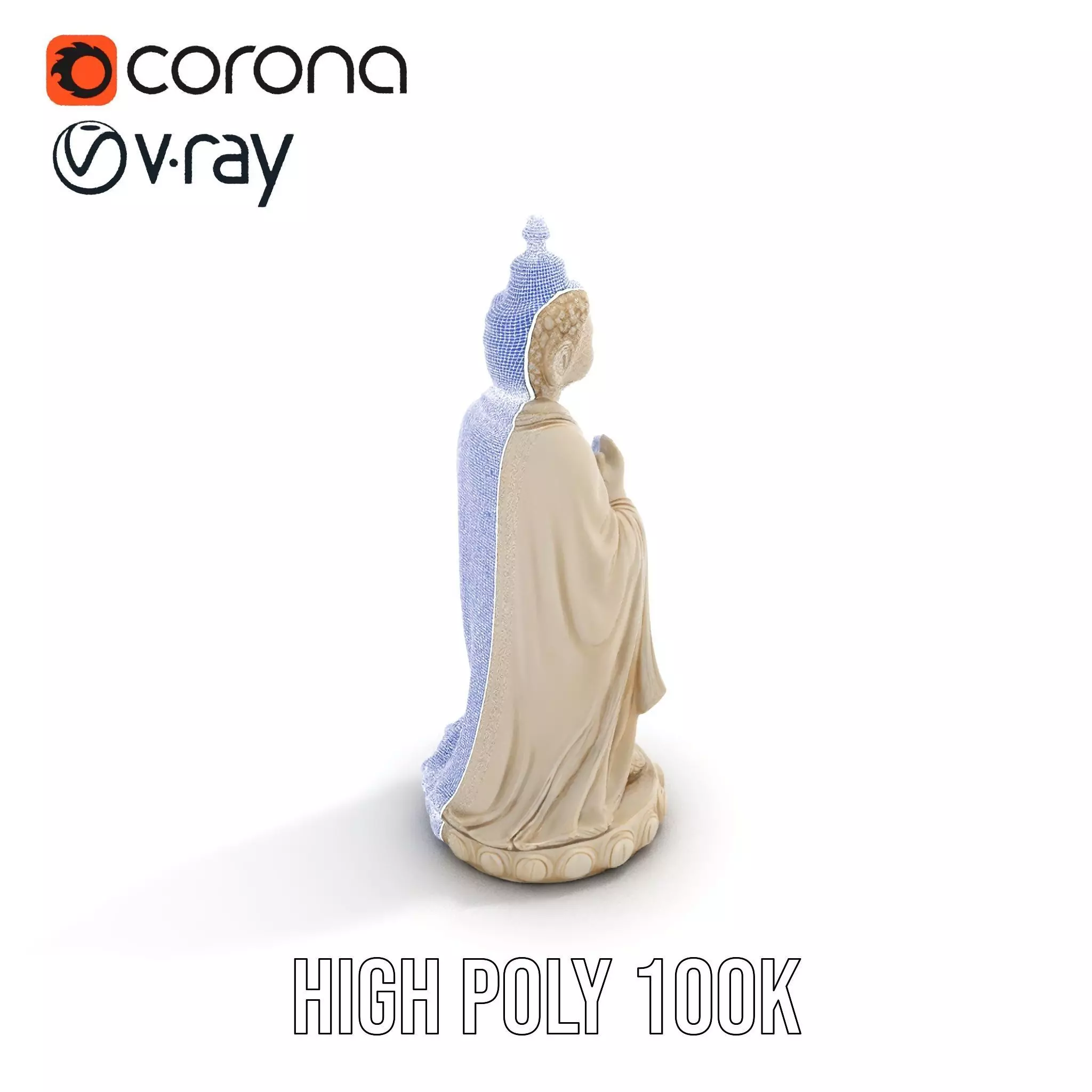 Ivory Buddha Statue model pack Low-poly 3D model_33