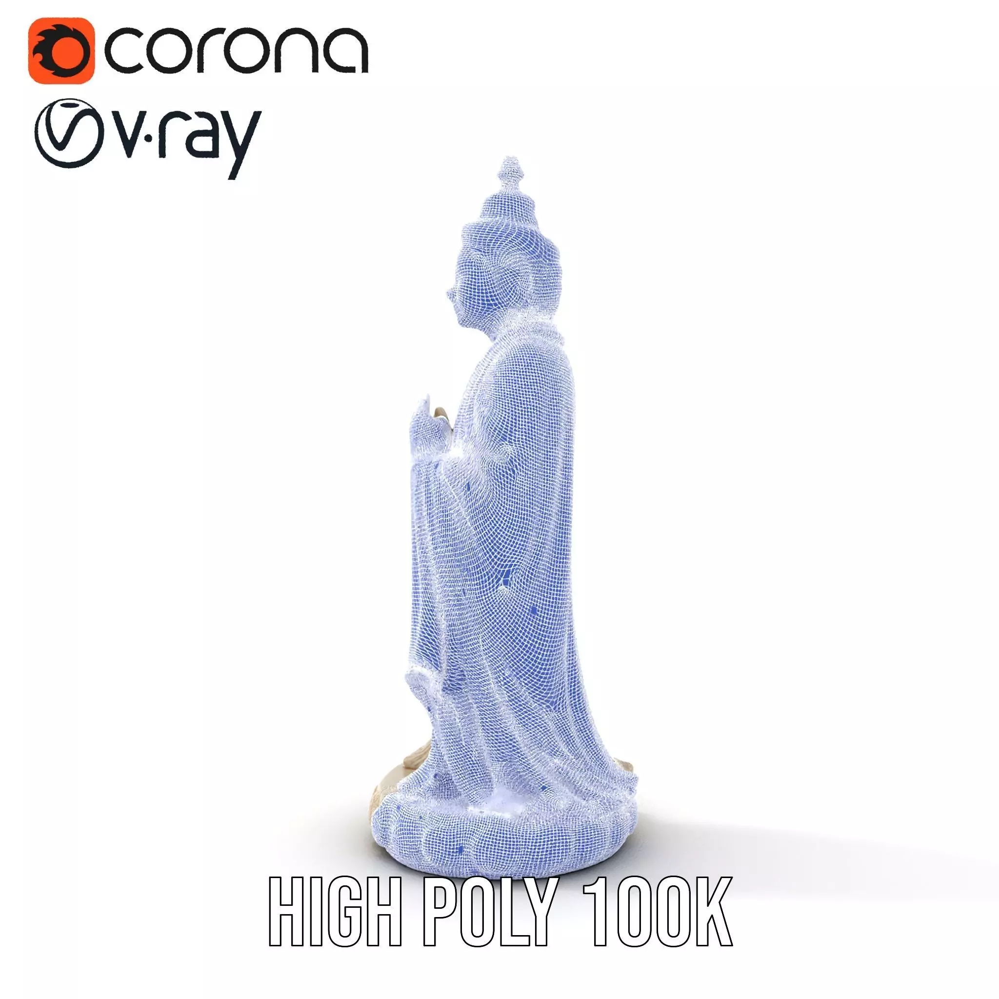 Ivory Buddha Statue model pack Low-poly 3D model_32