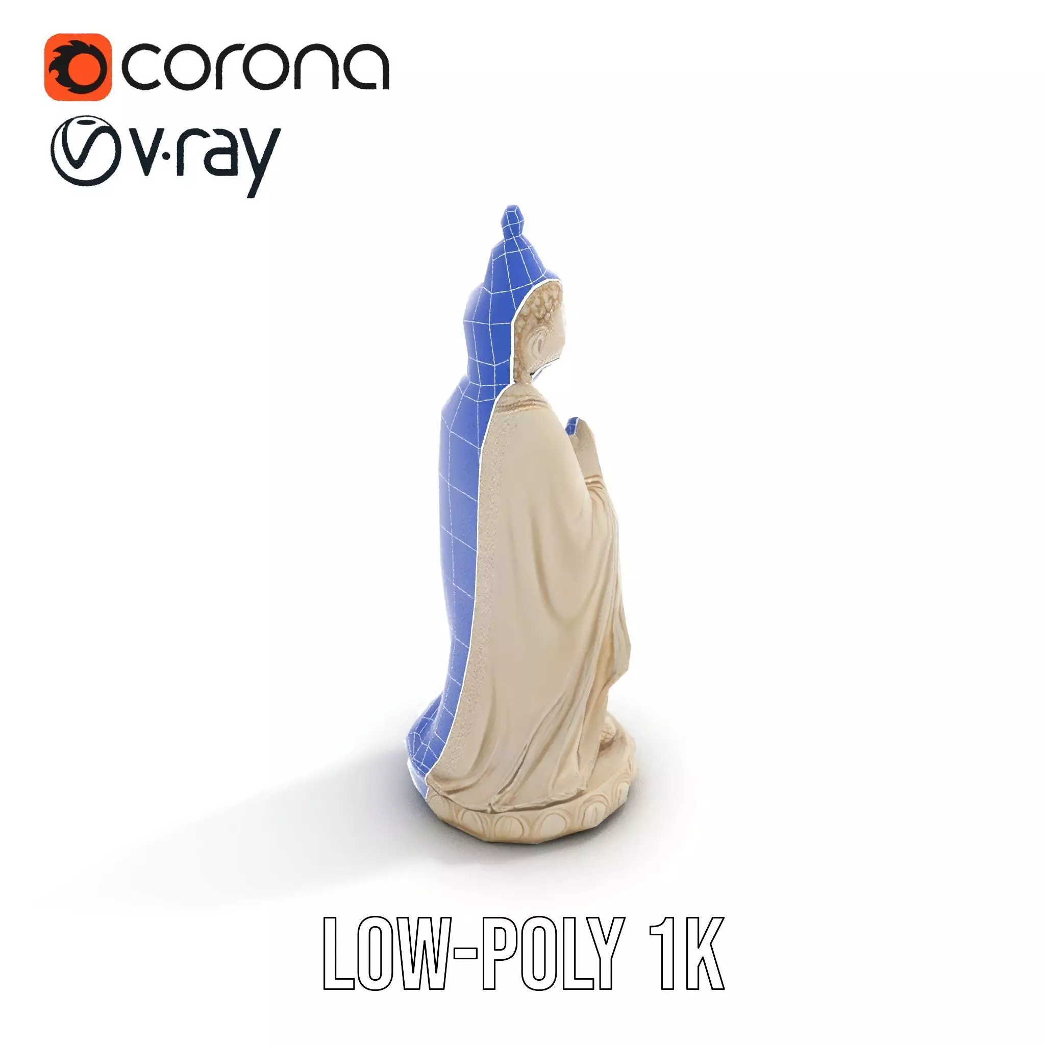 Ivory Buddha Statue model pack Low-poly 3D model_28