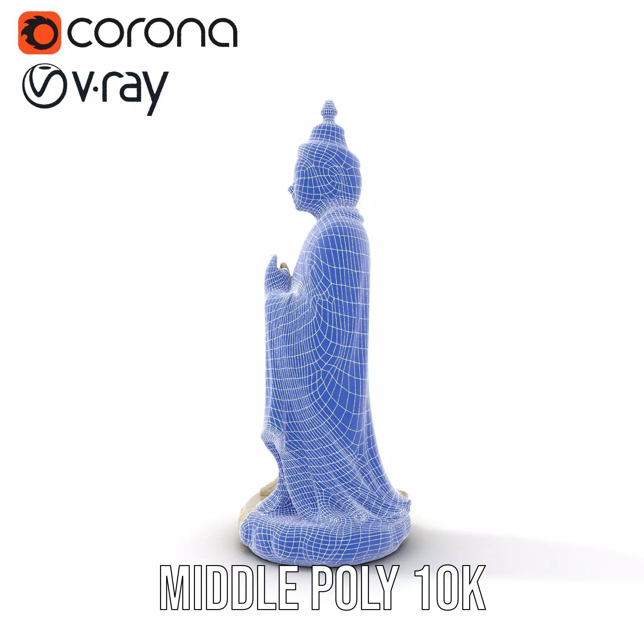 Ivory Buddha Statue model pack Low-poly 3D model_19