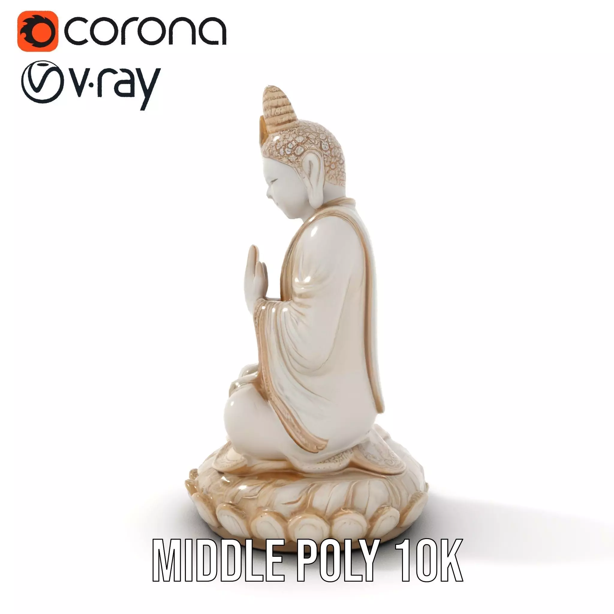 Serene Ivory Buddha model pack Low-poly 3D model_13