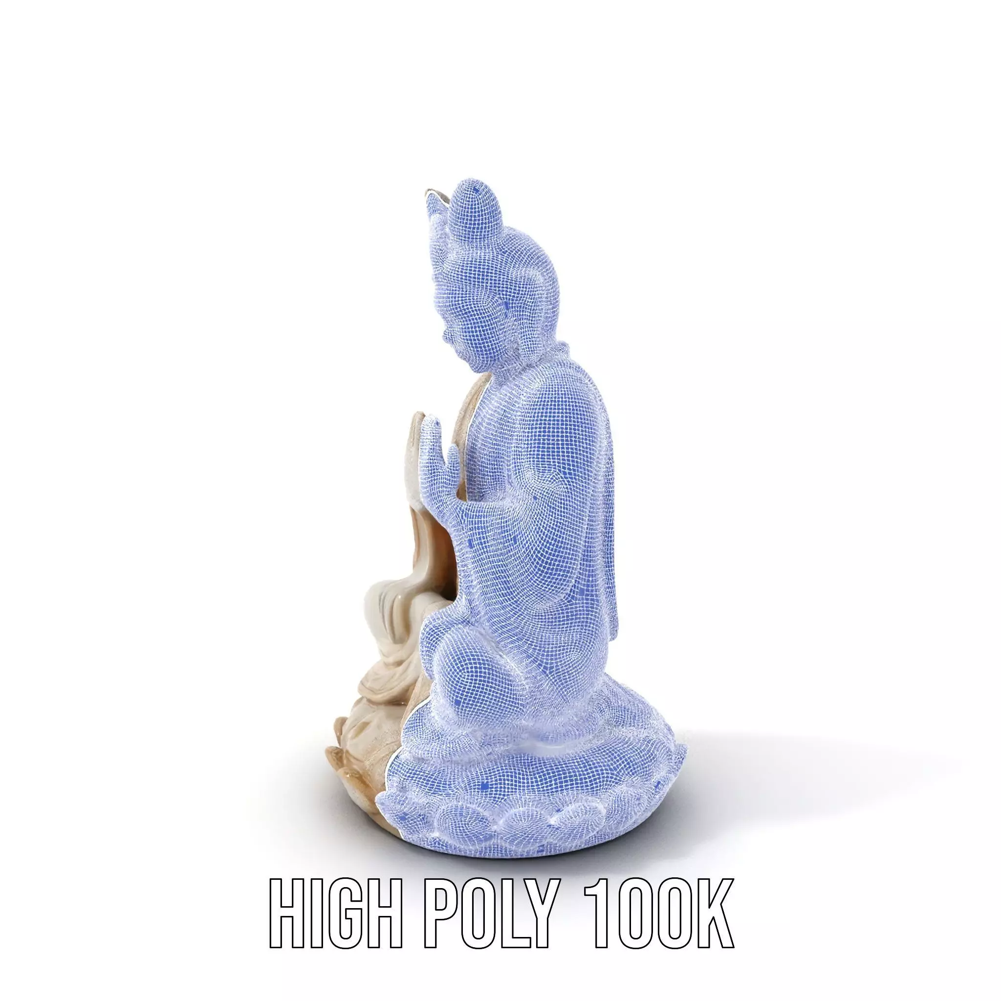 Serene Ivory Buddha model pack Low-poly 3D model_4