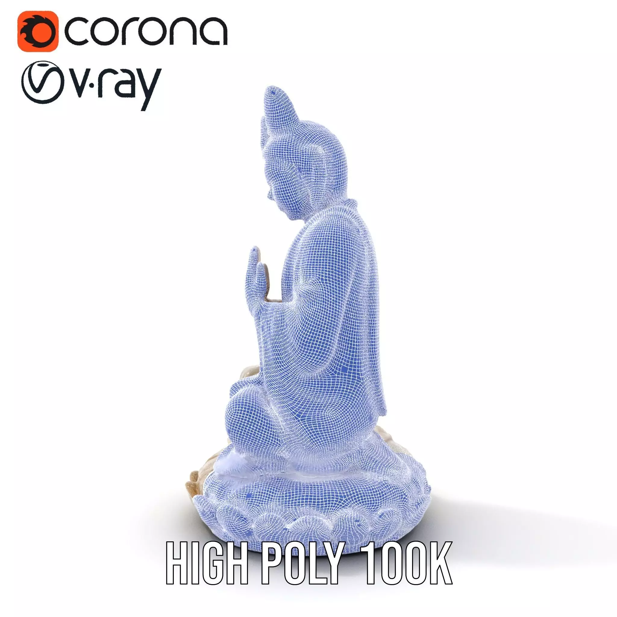 Serene Ivory Buddha model pack Low-poly 3D model_31