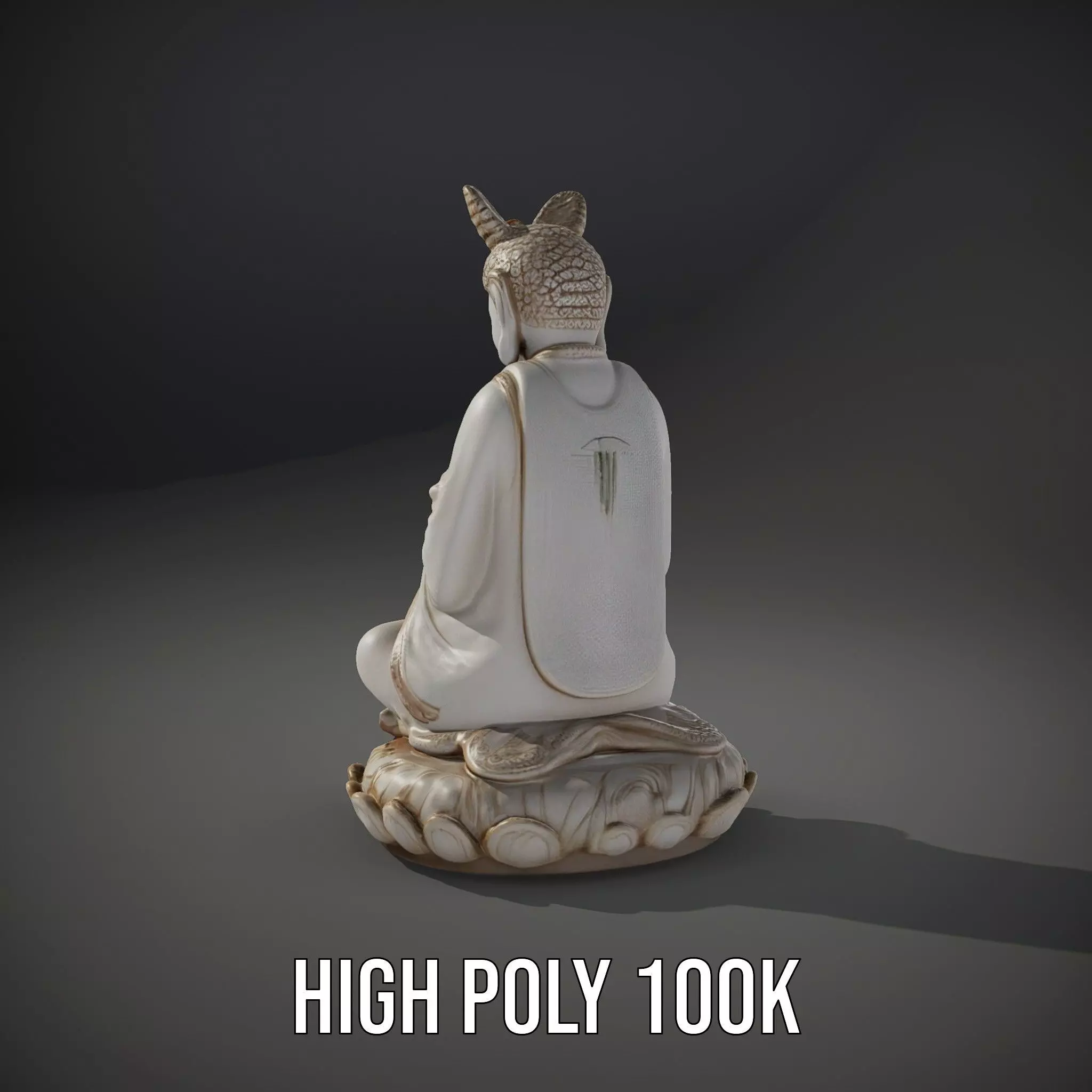 Serene Ivory Buddha model pack Low-poly 3D model_10