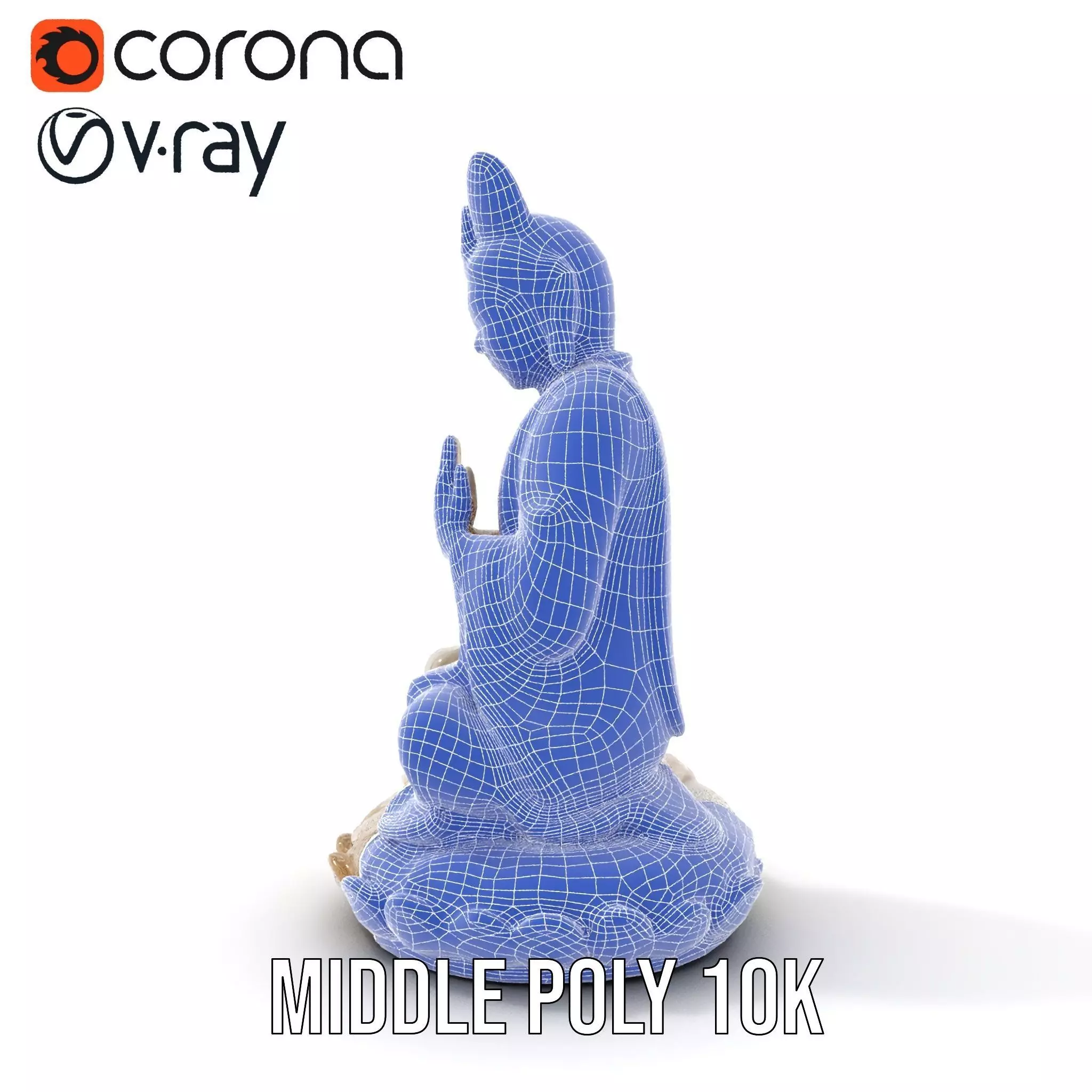 Serene Ivory Buddha model pack Low-poly 3D model_18