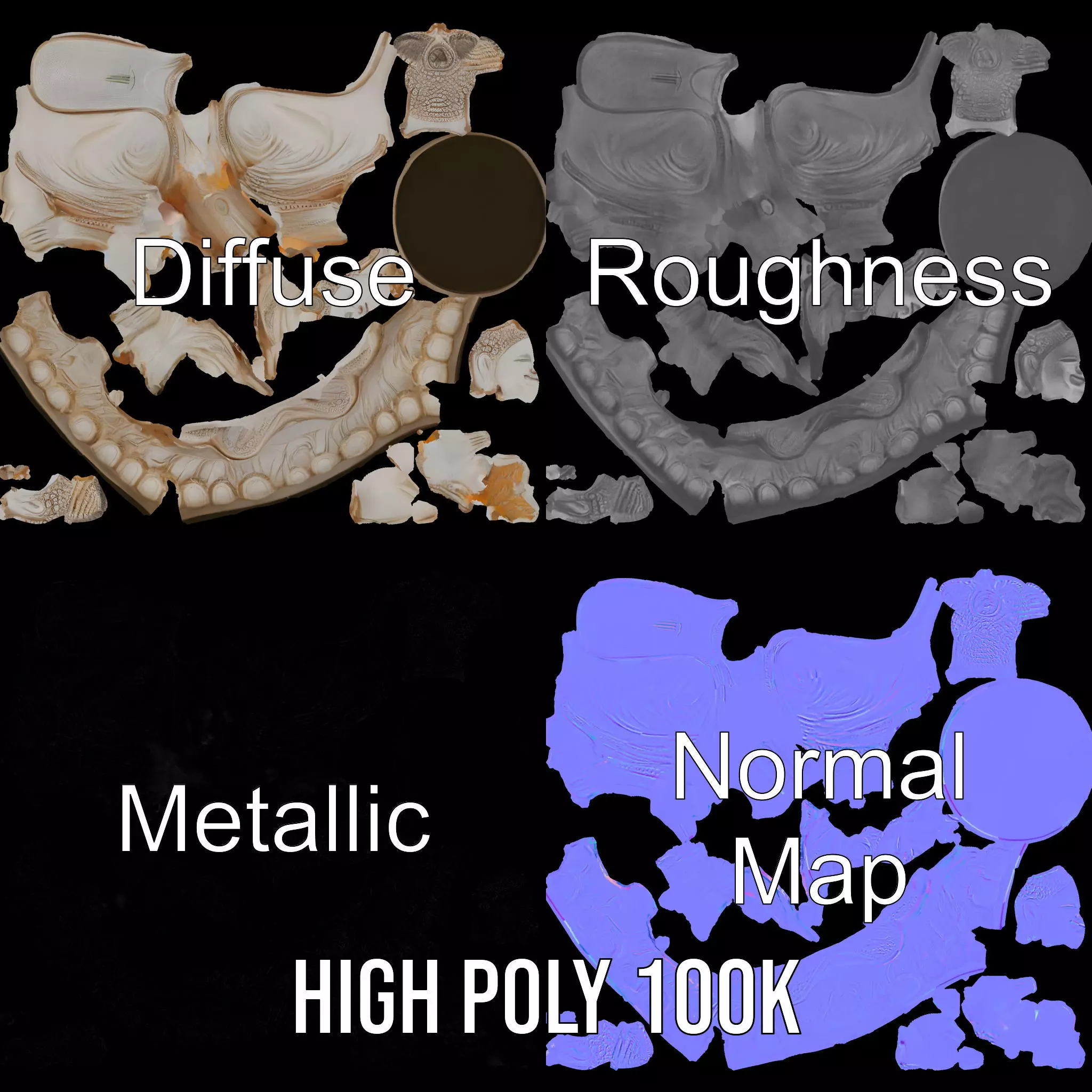 Serene Ivory Buddha model pack Low-poly 3D model_3